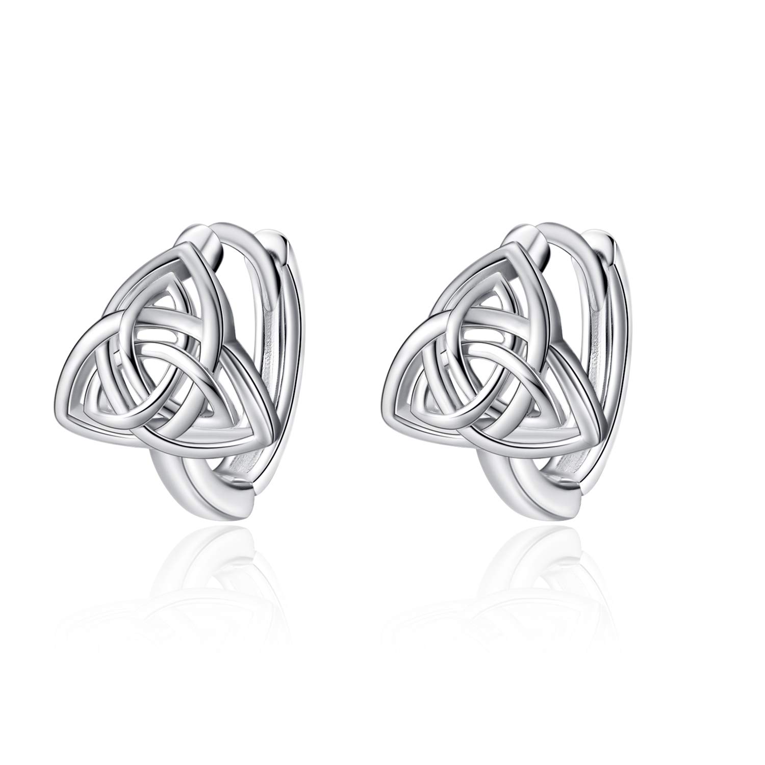 Celtic Knot Huggie Hoop Earrings - 925 Sterling Silver Jewelry for Women | Anniversary, Birthday Gift