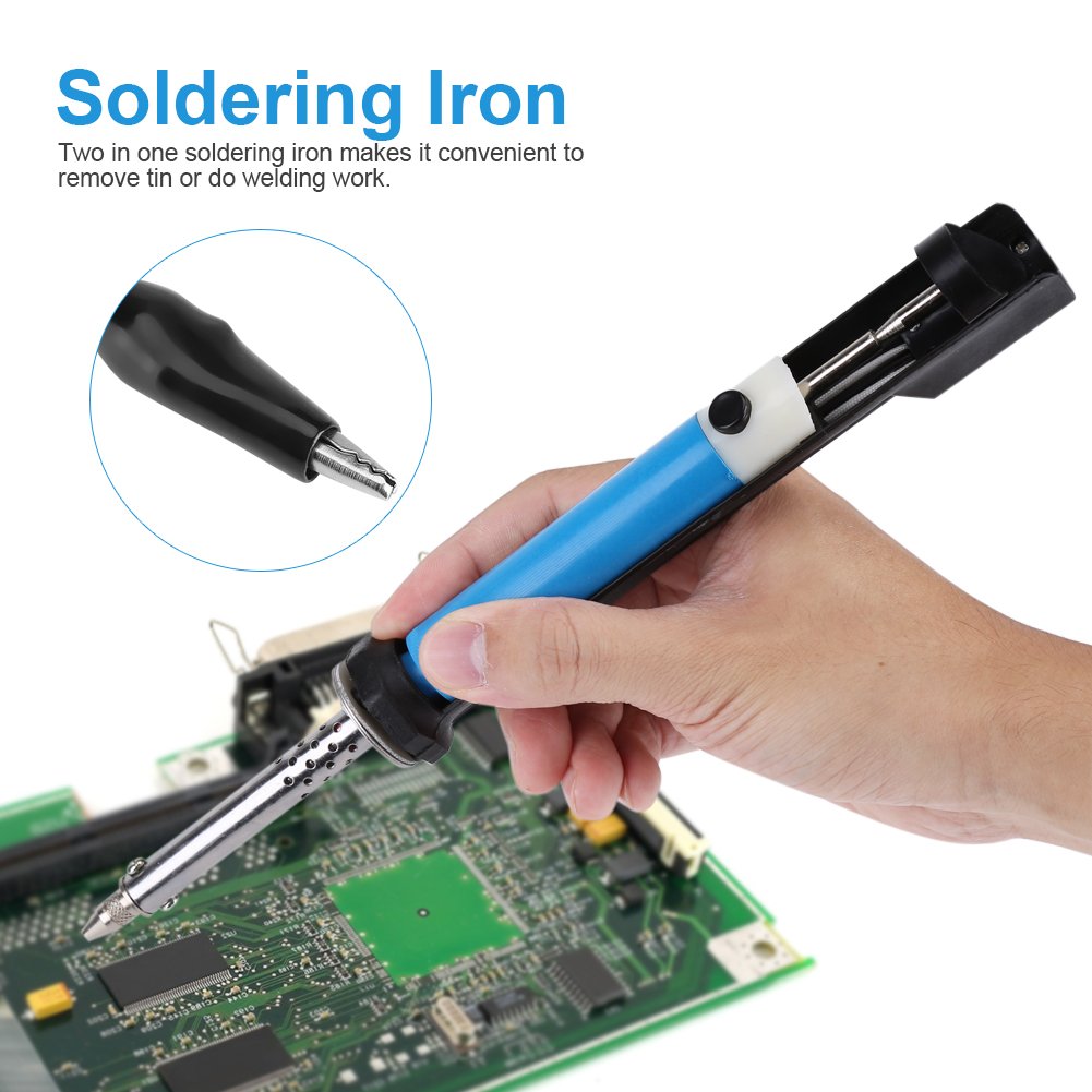 Fdit 30W 2-in-1 Electric Soldering Iron with Desoldering Pump, Welding Tool Kit for Electronics Repair - US Plug 110V - Perfect for DIY Projects, Circuit Board Fixing & Home Appliance Maintenance