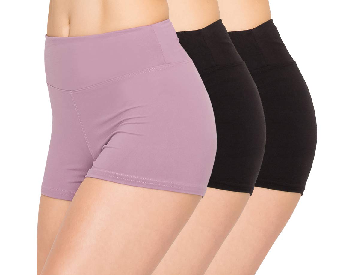 ALWAYS 3 Pack Women's Yoga Shorts - Buttery Soft Stretchy Slip Shorts for Yoga, Pilates & Lounge Wear - High Waist Comfort Workout Shorts