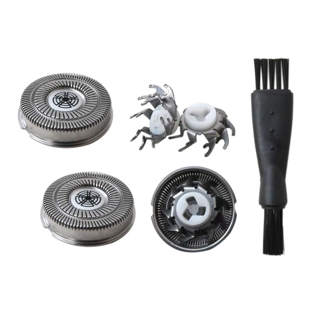 3Pcs Replacement Shaver Heads & 1 Cleaning Brush for Philips SW-S7105 Rotary Electric Shaver - Compatible with Norelco Style B Blades - Perfect for Travel, Home & Office Use