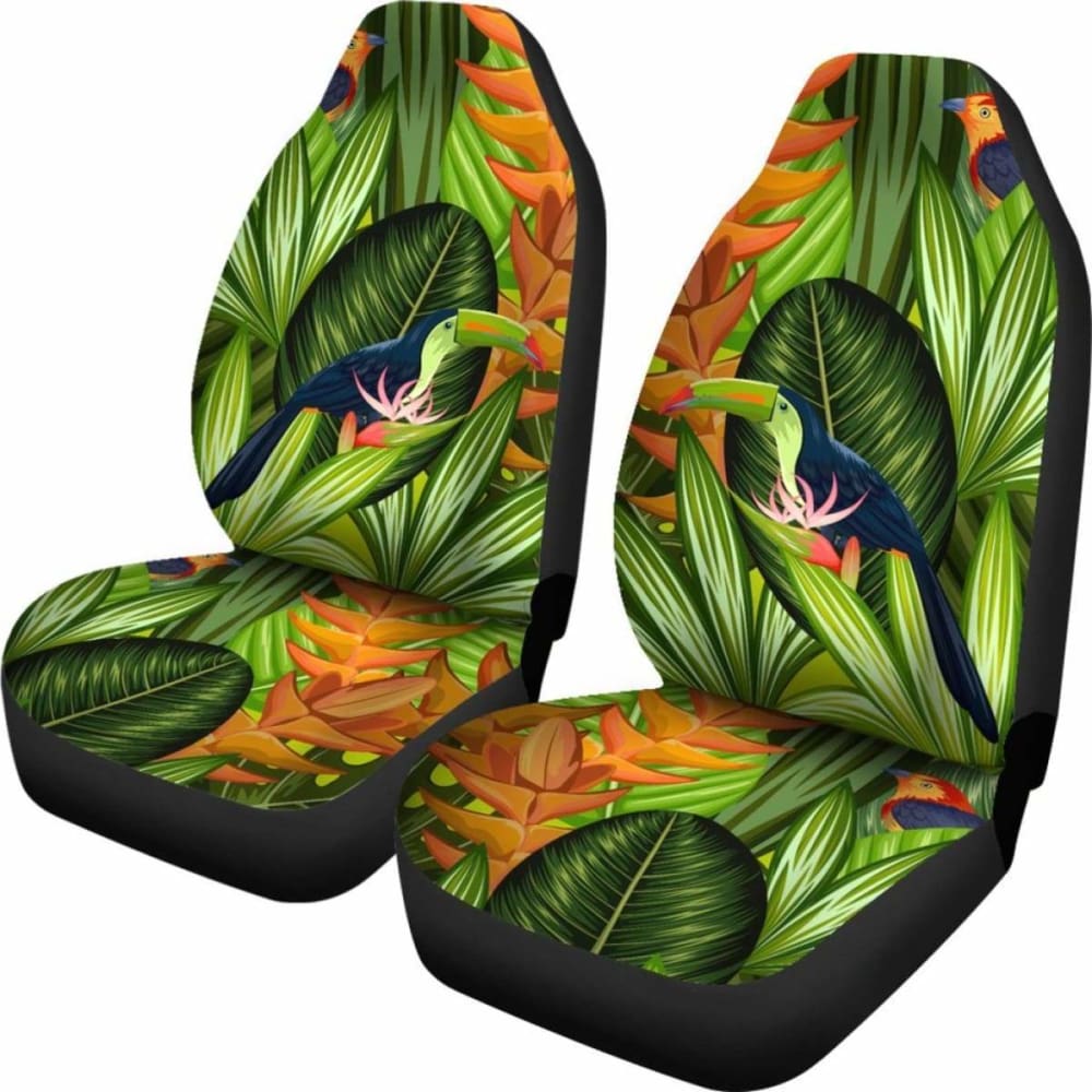 Premium Belize Toucan Car Seat Covers - Waterproof & Universal Fit for Cars, SUVs, Trucks - Vibrant Tropical Bird Design - Perfect for Road Trips & Outdoor Adventures
