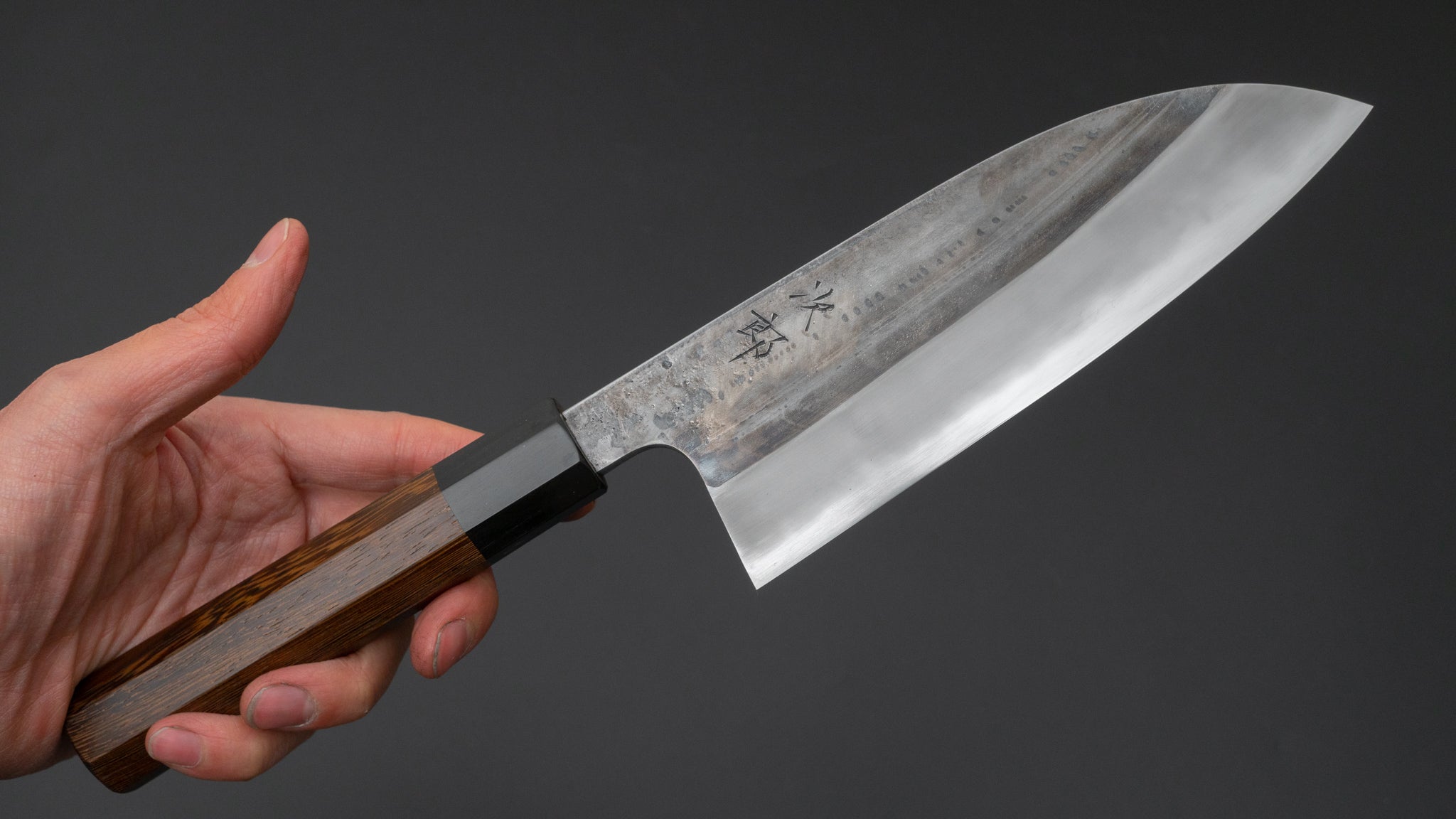 Premium Jiro Tsuchime Wa Santoku 165mm Japanese Chef Knife with Taihei Tagayasan Handle - Perfect for Slicing, Dicing & Chopping Vegetables, Meat & Fish in Professional Kitchens & Home Cooking