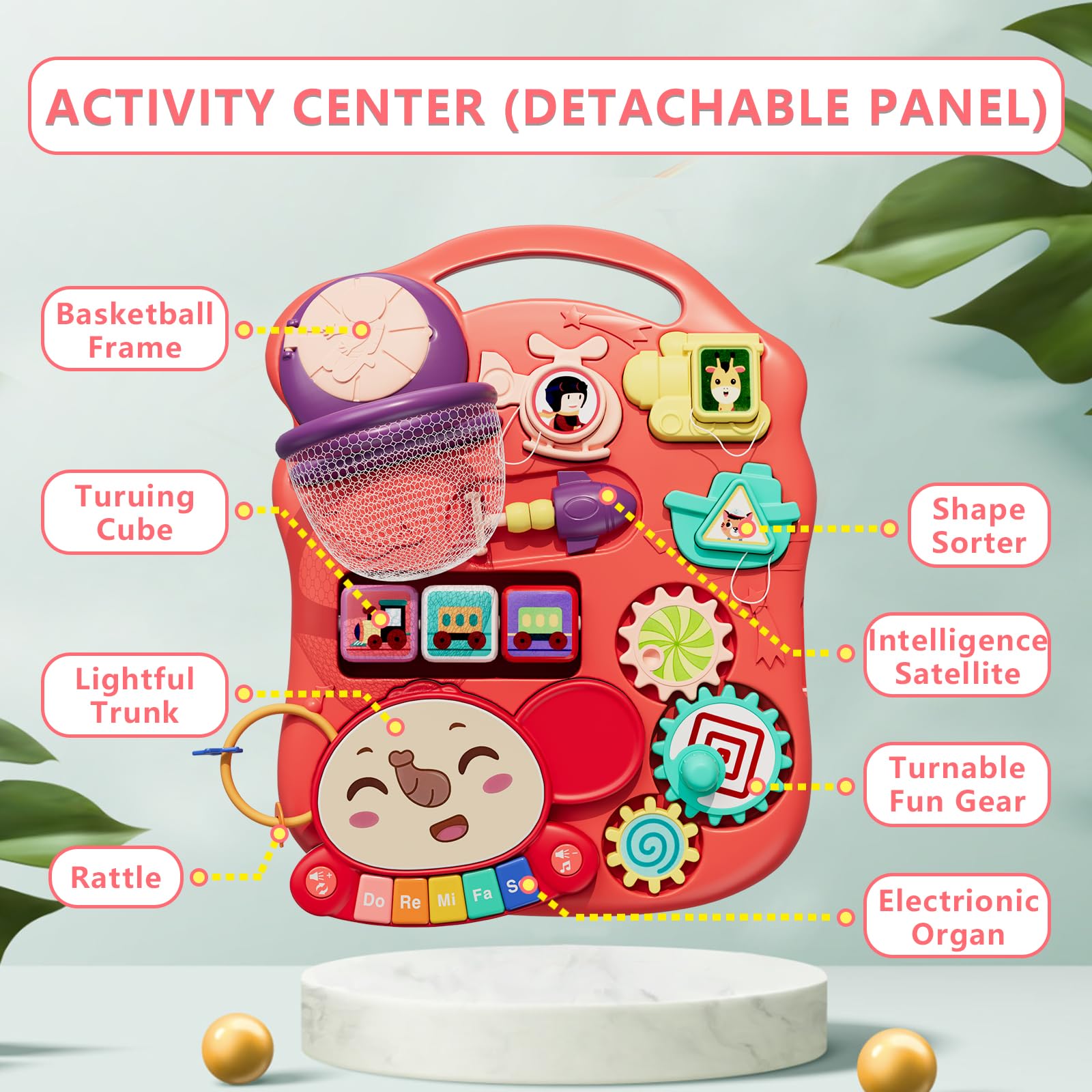 5-in-1 Baby Walker & Activity Center - Learning to Walk Toy for Girls 12+ Months, Perfect Gift for Toddlers - Play & Learn at Home