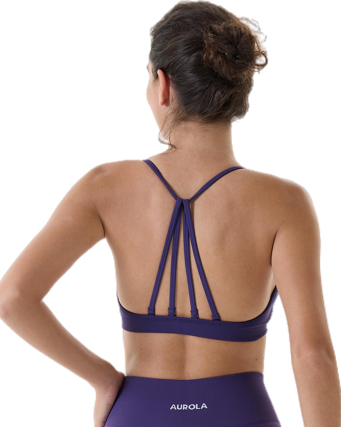 AUROLA Women's Workout Sports Bras - Removable Padded Backless Athletic Crop Top for Yoga, Running & Gym - Strapy Minimal Design for Comfort & Support