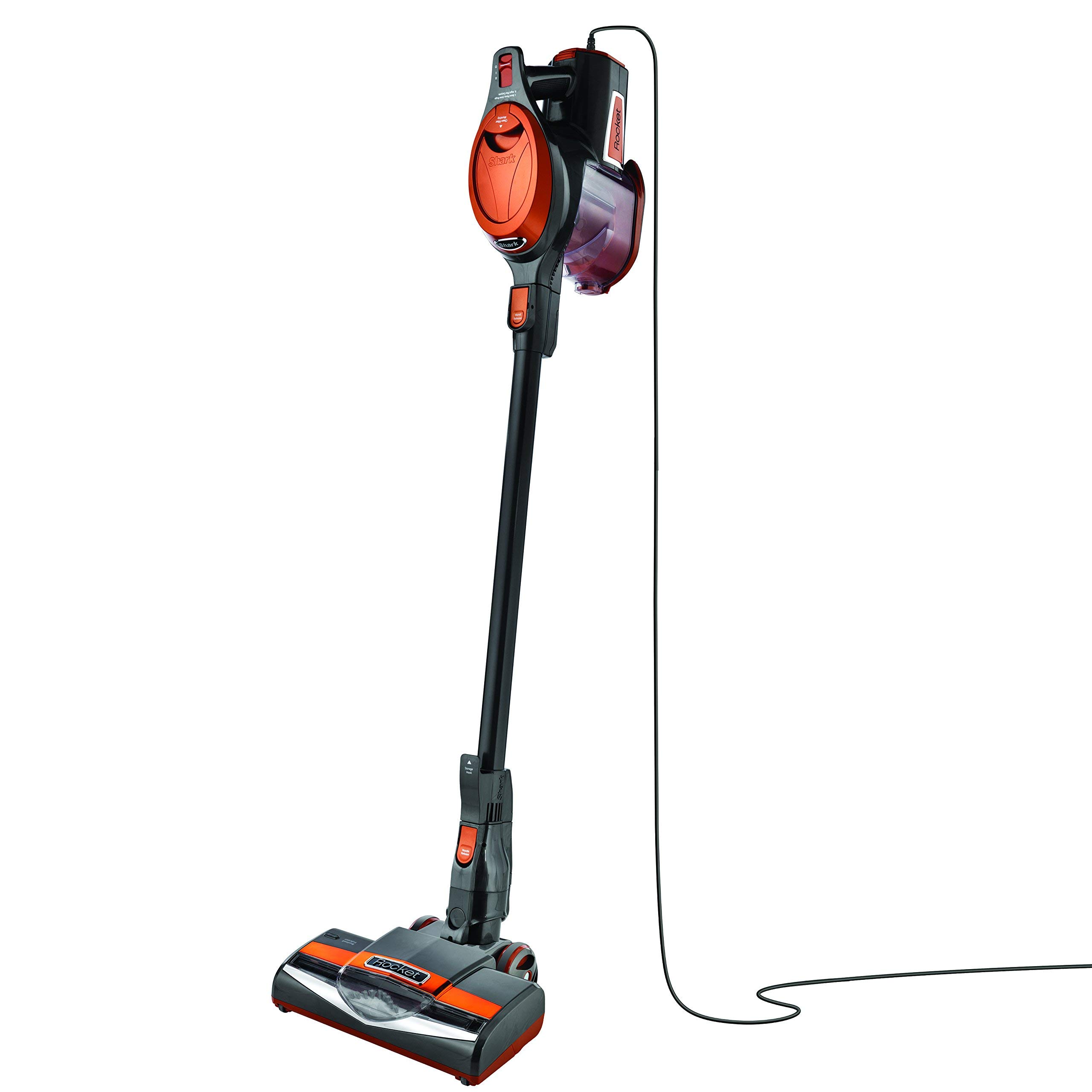 Shark Rocket HV301 Ultra-Light Corded Bagless Vacuum Cleaner for Carpet & Hard Floor - Powerful Suction, Swivel Steering, Gray/Orange - Perfect for Home, Apartment, Pet Hair & Car Cleaning