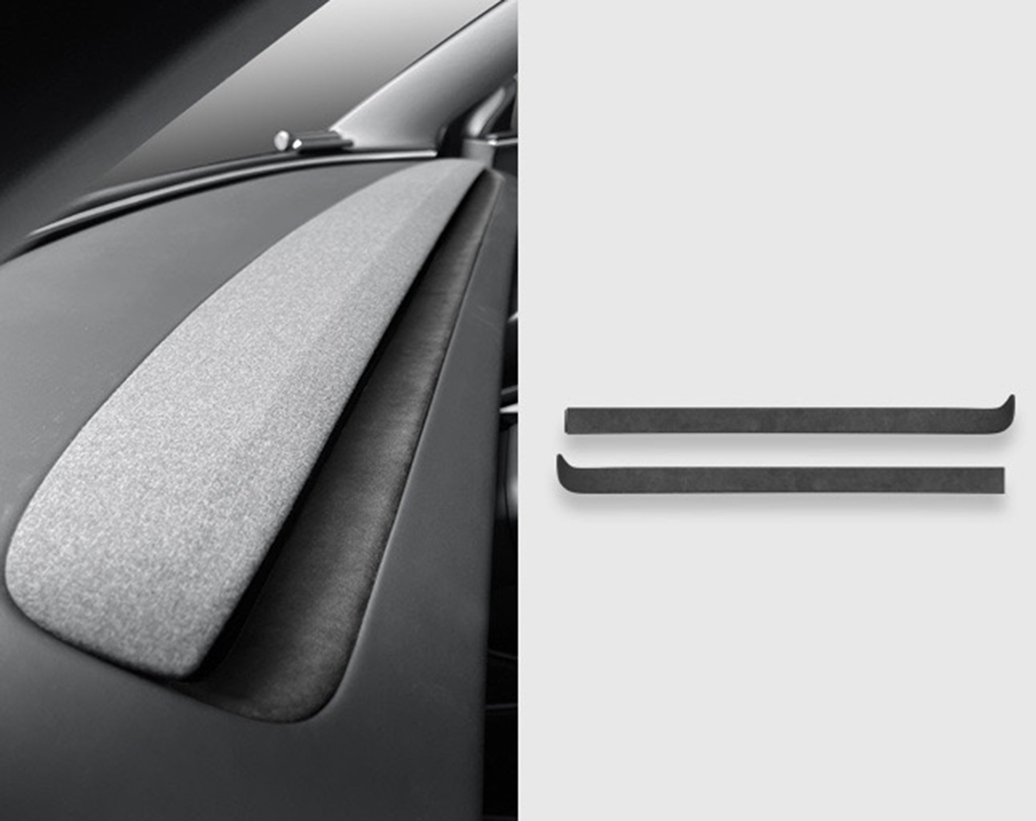 Tesla Alcantara Dash Trim Cover for 2024+ Model 3 Highland & 2025+ Model Y Juniper - Premium Interior Upgrade (2-Piece Set) - Perfect for Luxury Car Protection & Stylish Enhancement