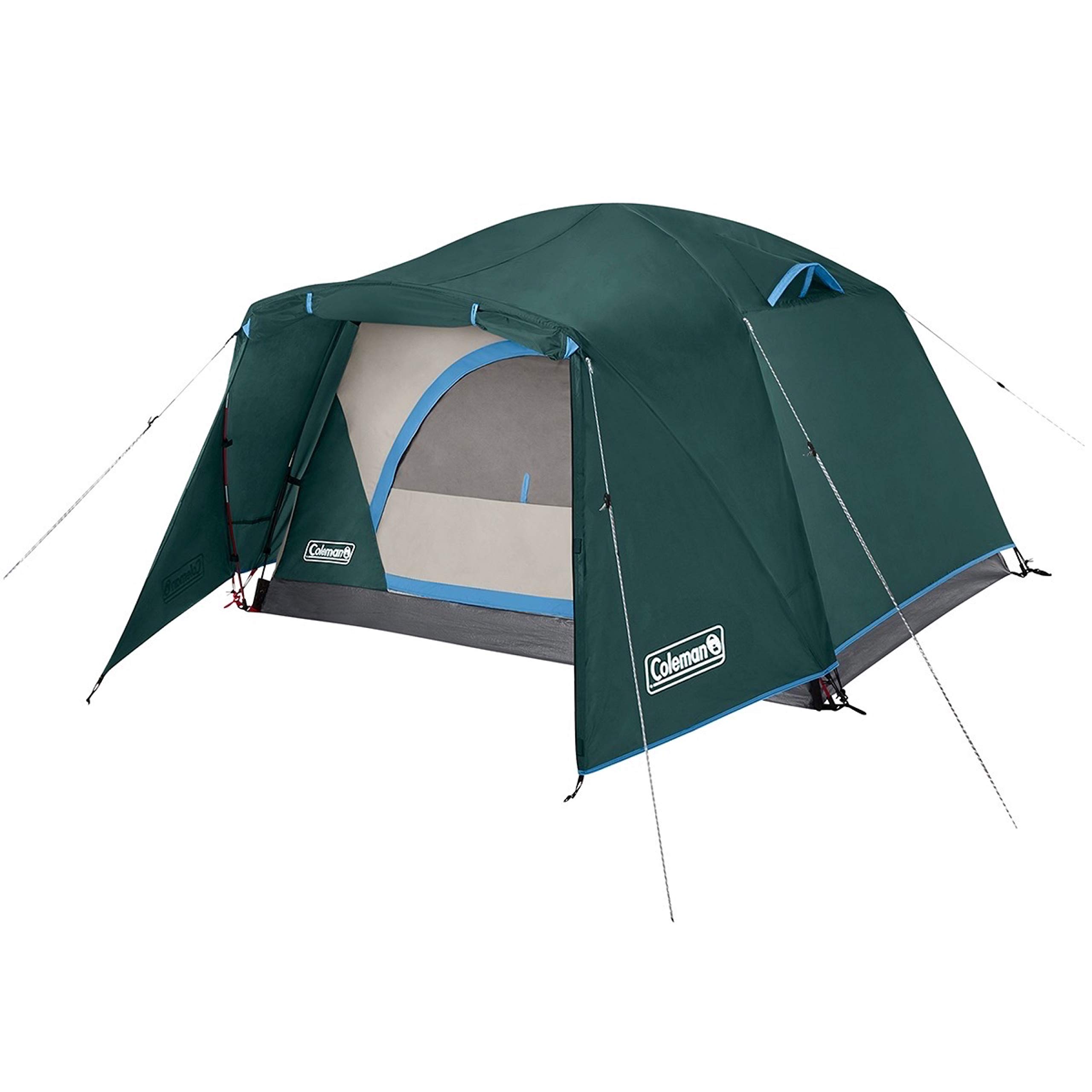 Coleman Skydome Camping Tent with Full-Fly Vestibule - Lightweight 4-Person Tent for Outdoor Adventures, Hiking, and Family Camping Trips | Evergreen Color