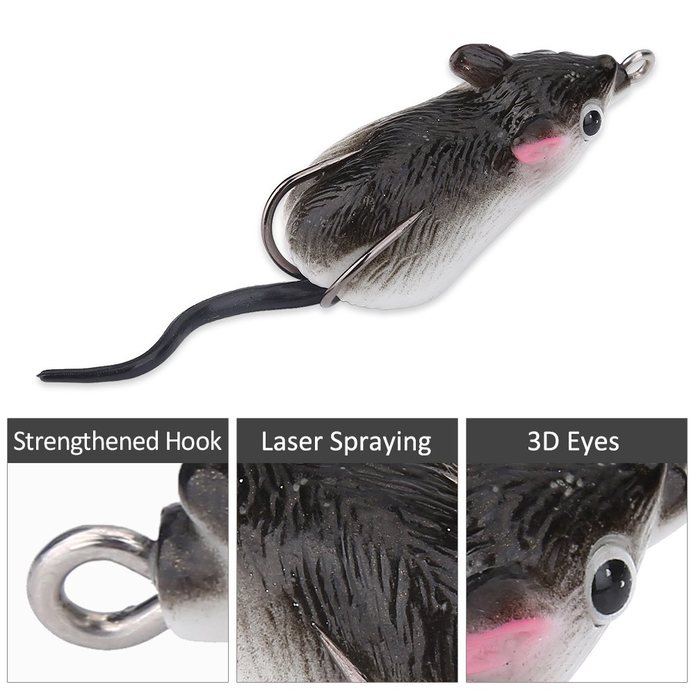 Premium Dual Hook Soft Fishing Lures - Realistic Artificial Bait with Lifelike Action for Bass, Trout & Walleye (Dark Grey) - Ideal for Freshwater & Saltwater Fishing