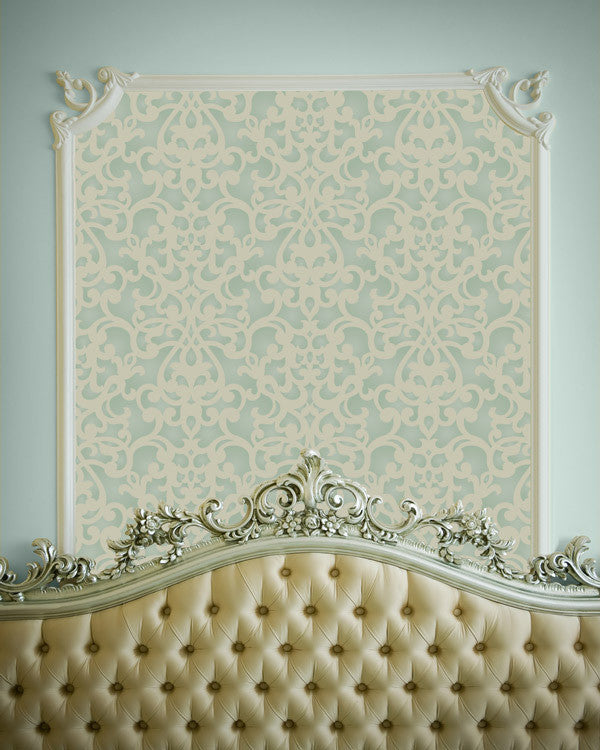 Donatella Damask Stencil - Reusable Wall Stencils for Painting, DIY Home Decor, Furniture & Crafts | Perfect for Bedroom, Living Room, and Wedding Decorations