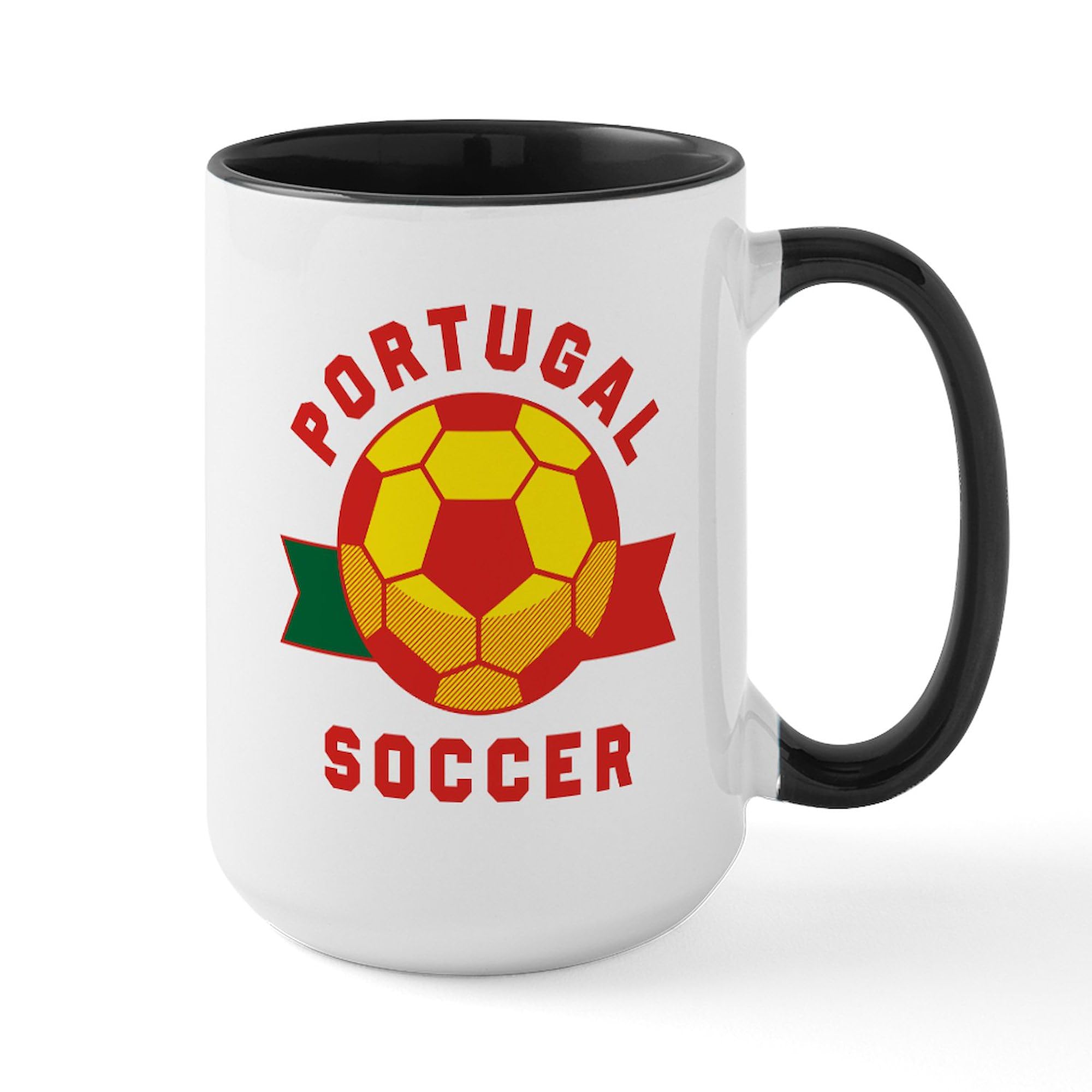 Portugal Soccer Mug - 15 oz (444 ml) Ceramic Coffee Cup with Team Logo - Perfect for Soccer Fans, Game Day Drinks & Office Use