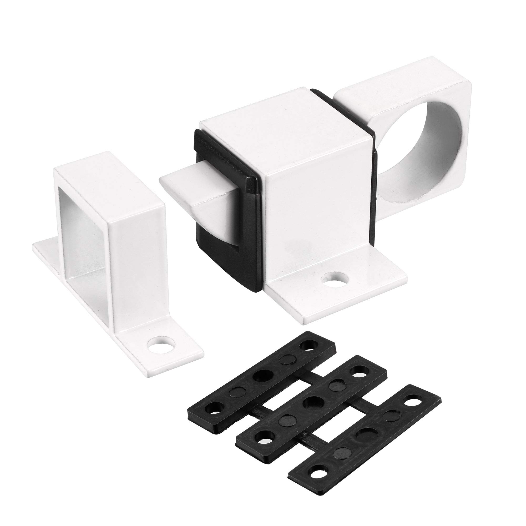 uxcell Aluminum Alloy Door Bolt Latch - Automatic Security Window Gate Spring Lock (White) | Heavy Duty for Home, Office & Garden Security Protection