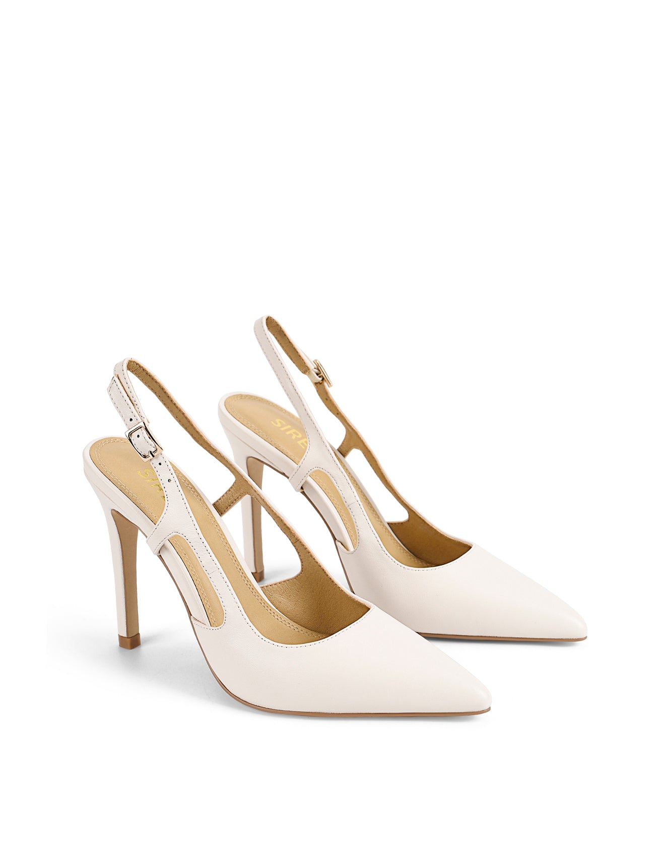 Cipriani Women's Stiletto High Heel Pumps - Chalk White Genuine Leather Dress Shoes for Wedding, Party & Evening Events