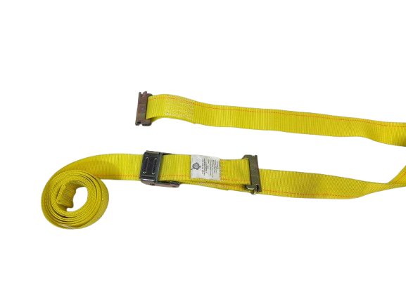 2 Pack 12-Inch Yellow Interior Van Strap with Cam Buckle & E-Track Fitting - Heavy Duty Cargo Tie Downs for Moving, Trucking & RV Storage (Secure Transport Solution)