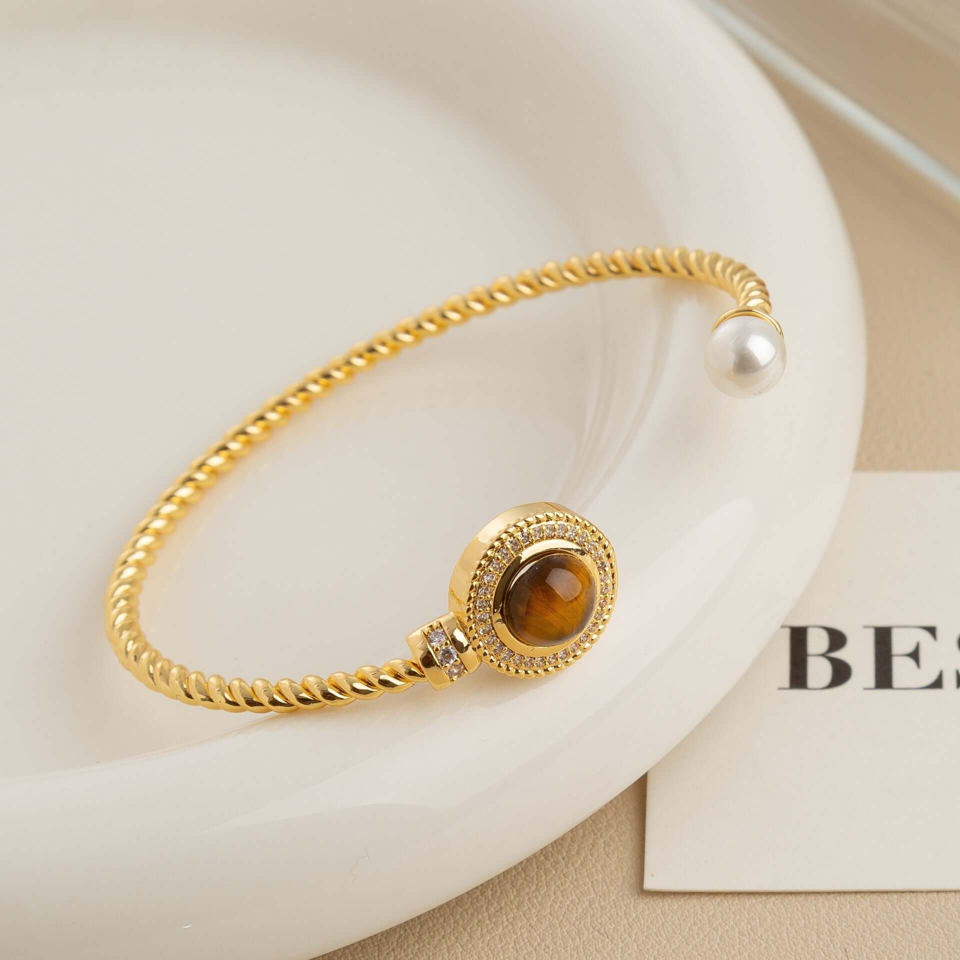 Vintage Tiger Eye Twist Cuff Bangle Bracelet for Women - Handmade Adjustable Boho Arm Jewelry | R1513 | Perfect for Boho Fashion, Festival Outfits & Everyday Wear