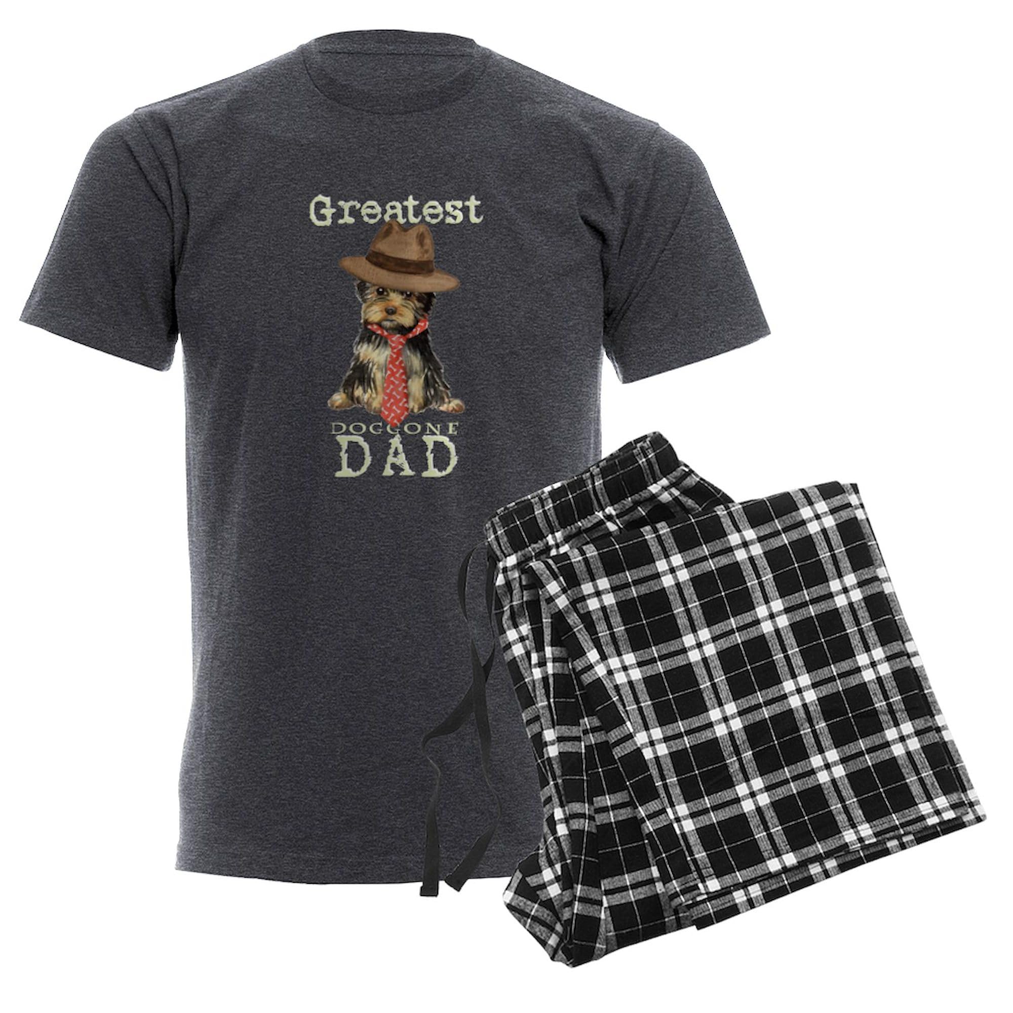 Yorkie Dad Men's Charcoal Pajama Set - Soft & Comfortable Novelty Sleepwear for Dog Lovers - Perfect for Father's Day Gifts, Christmas Presents & Cozy Nights