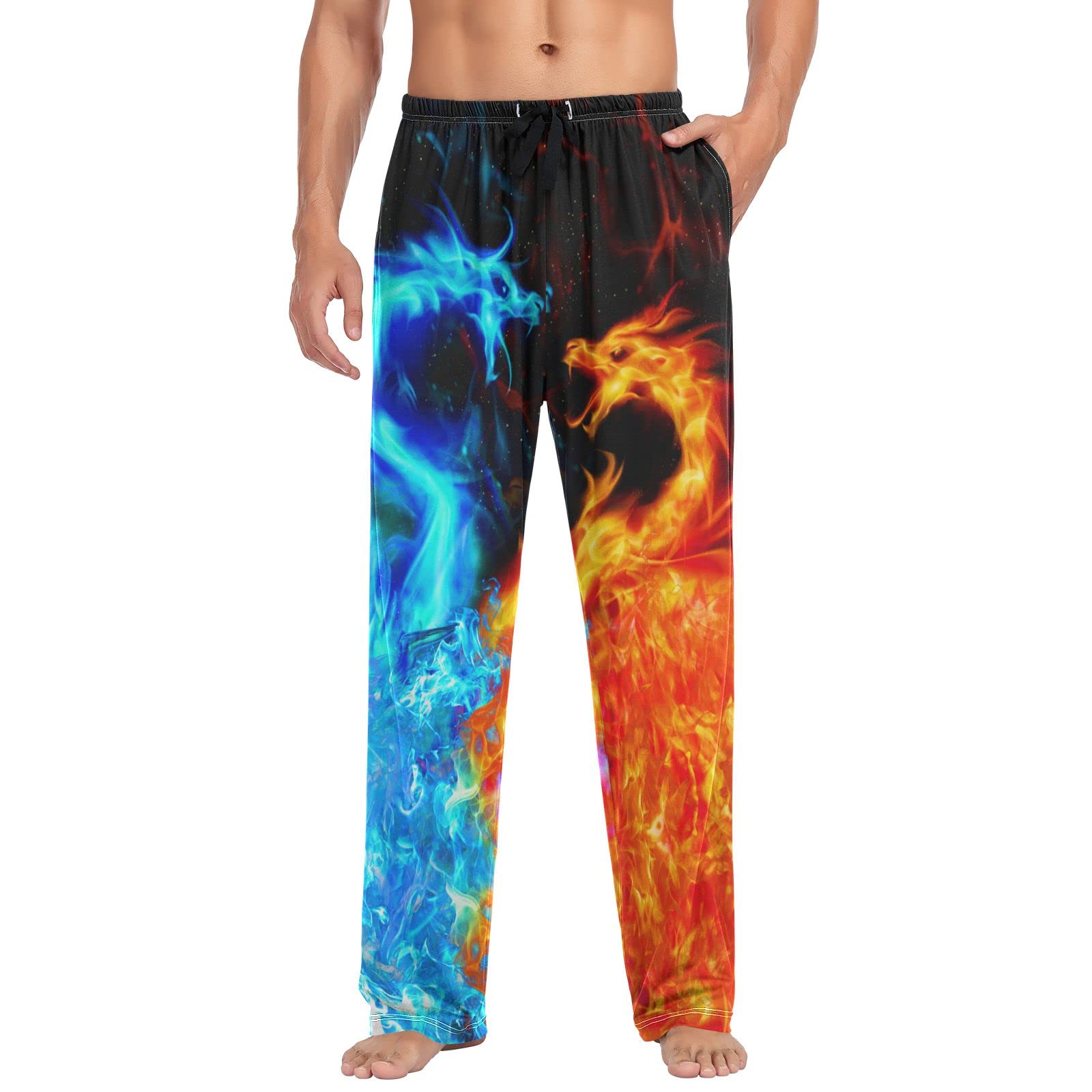 Men's Comfortable Sleep Pajama Pants with Pockets & Drawstring - Soft Lounge Pants for Nightwear, Relaxing at Home, and Travel