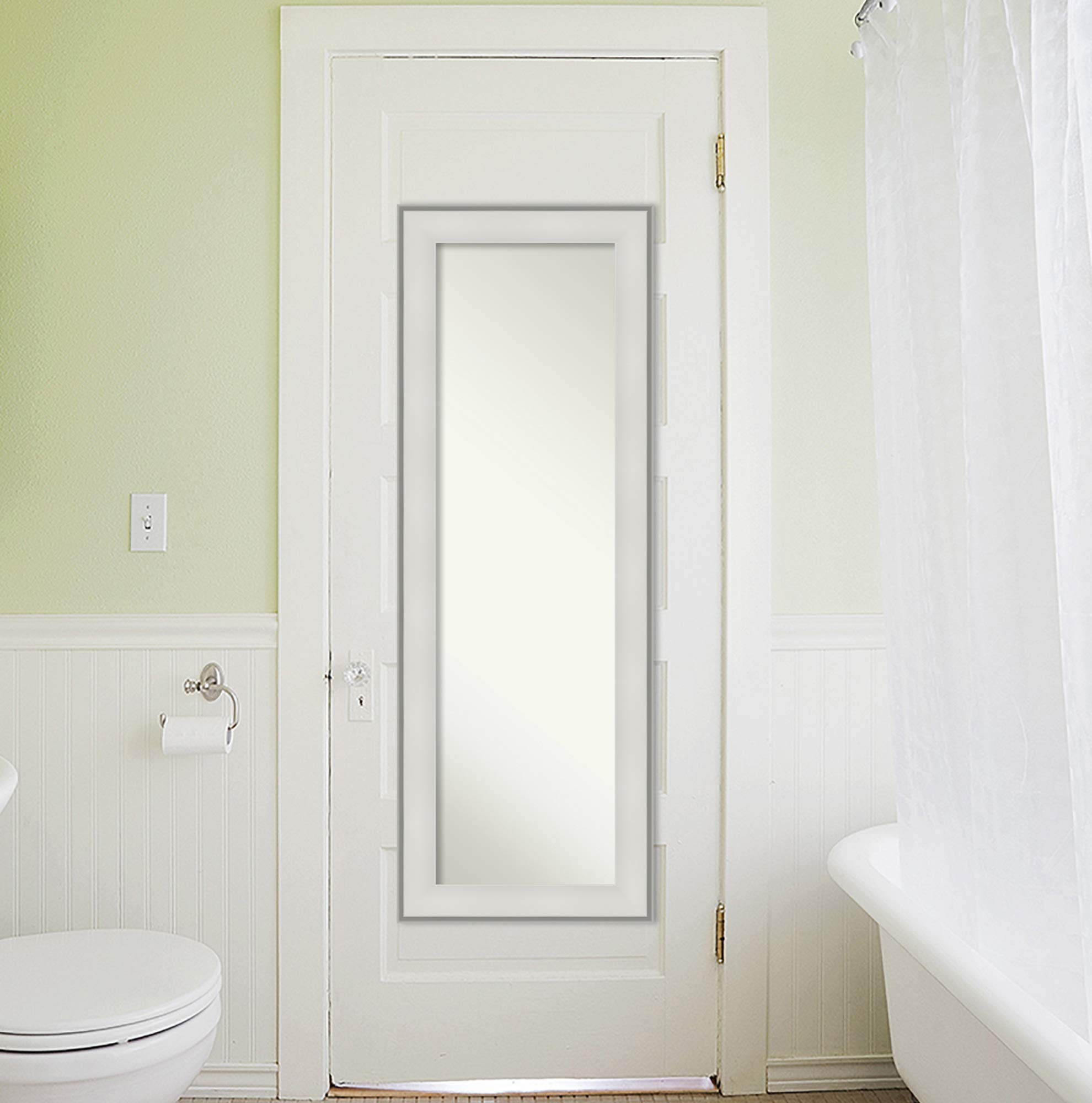 Amanti Art 53x19 Inch Full Length Mirror - White Traditional Framed Wall Mirror for Door or Closet Mounting | No Visible Brackets | Bedroom & Hallway Decor | Made in USA