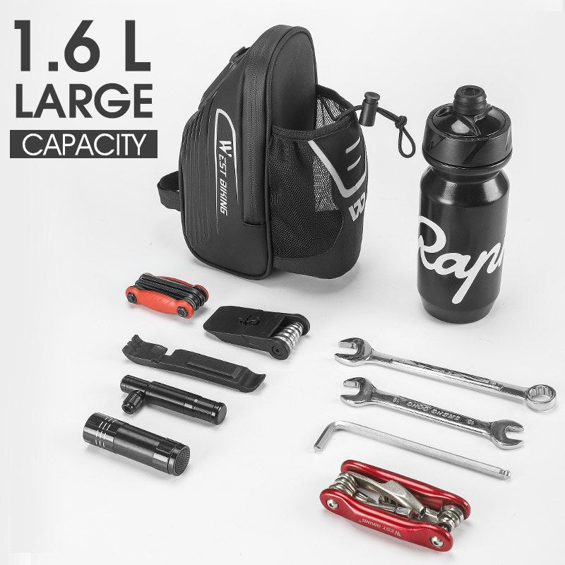 Waterproof Bike Saddle Bag with Bottle Holder - MTB & Road Bicycle Under Seat Storage Pannier - Durable Cycling Accessories for Commuting, Mountain Biking & Long-Distance Rides