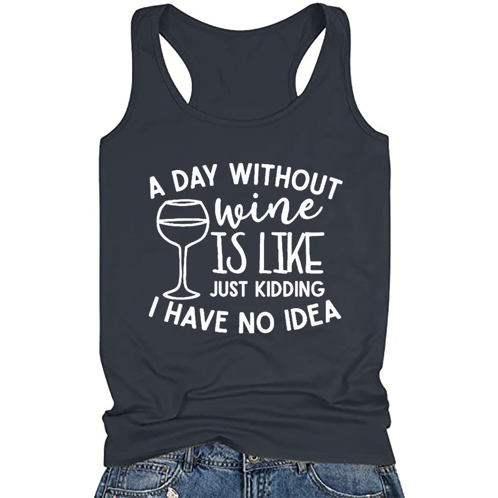 RKSTN Women's Sleeveless Tank Tops - Wine Lover Summer T-Shirts & Casual Pullover Blouses | Perfect for Beach Outings, Wine Tasting Events & Summer Vacations