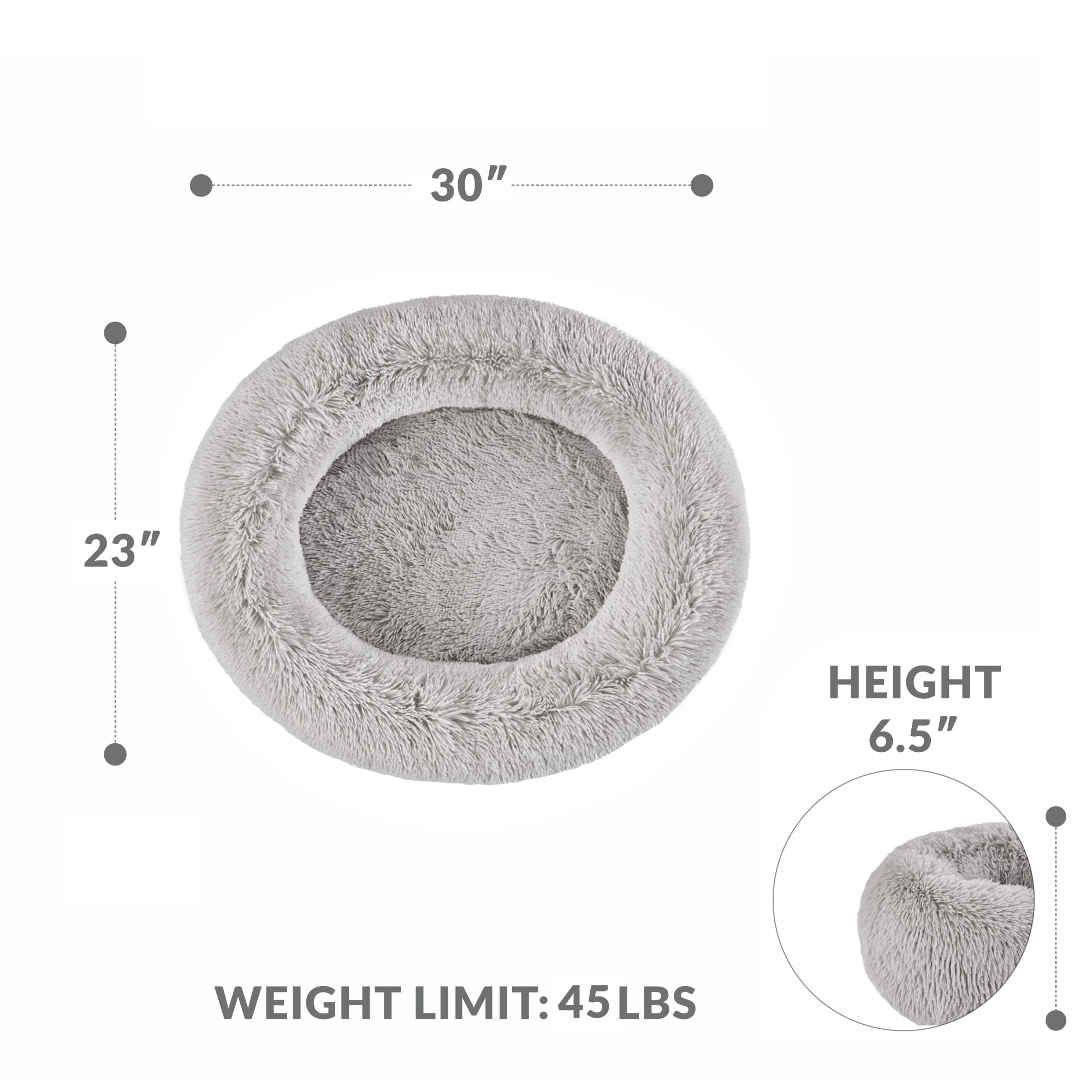 Serena Orthopedic Dog Bed - Soft Memory Foam for Indoor Pets, Grey - Perfect for Calming & Comfort