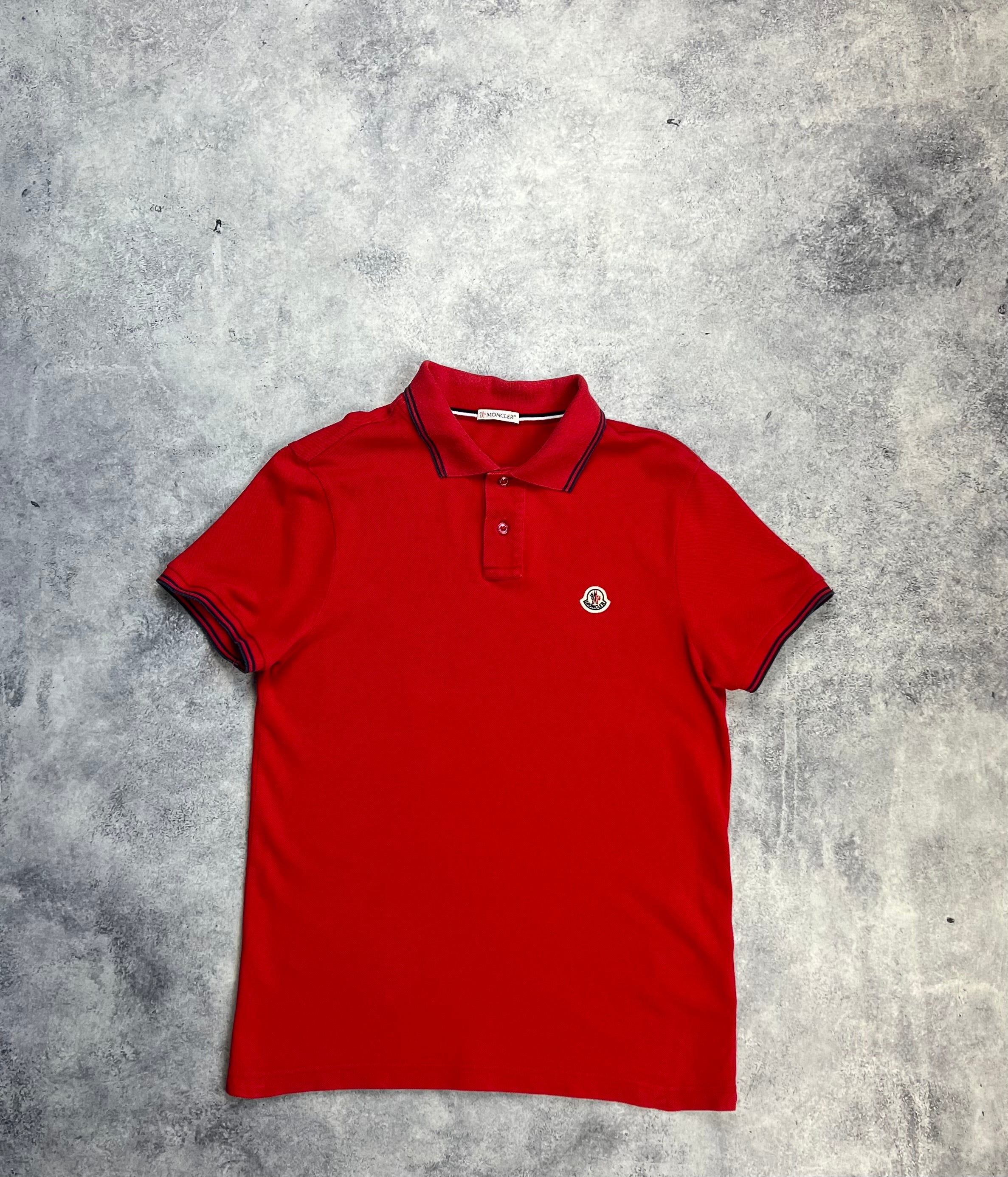 Moncler Red Polo Shirt for Men - Premium Cotton Short Sleeve Casual Top - Perfect for Golf, Summer Outfits & Business Casual Wear