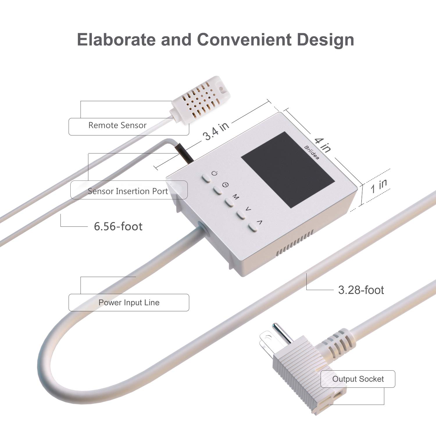 Briidea Programmable CO2 Controller & Monitor with Remote Sensor - Day/Night Greenhouse CO2 Regulation for Indoor Plants, Hydroponics & Grow Tents