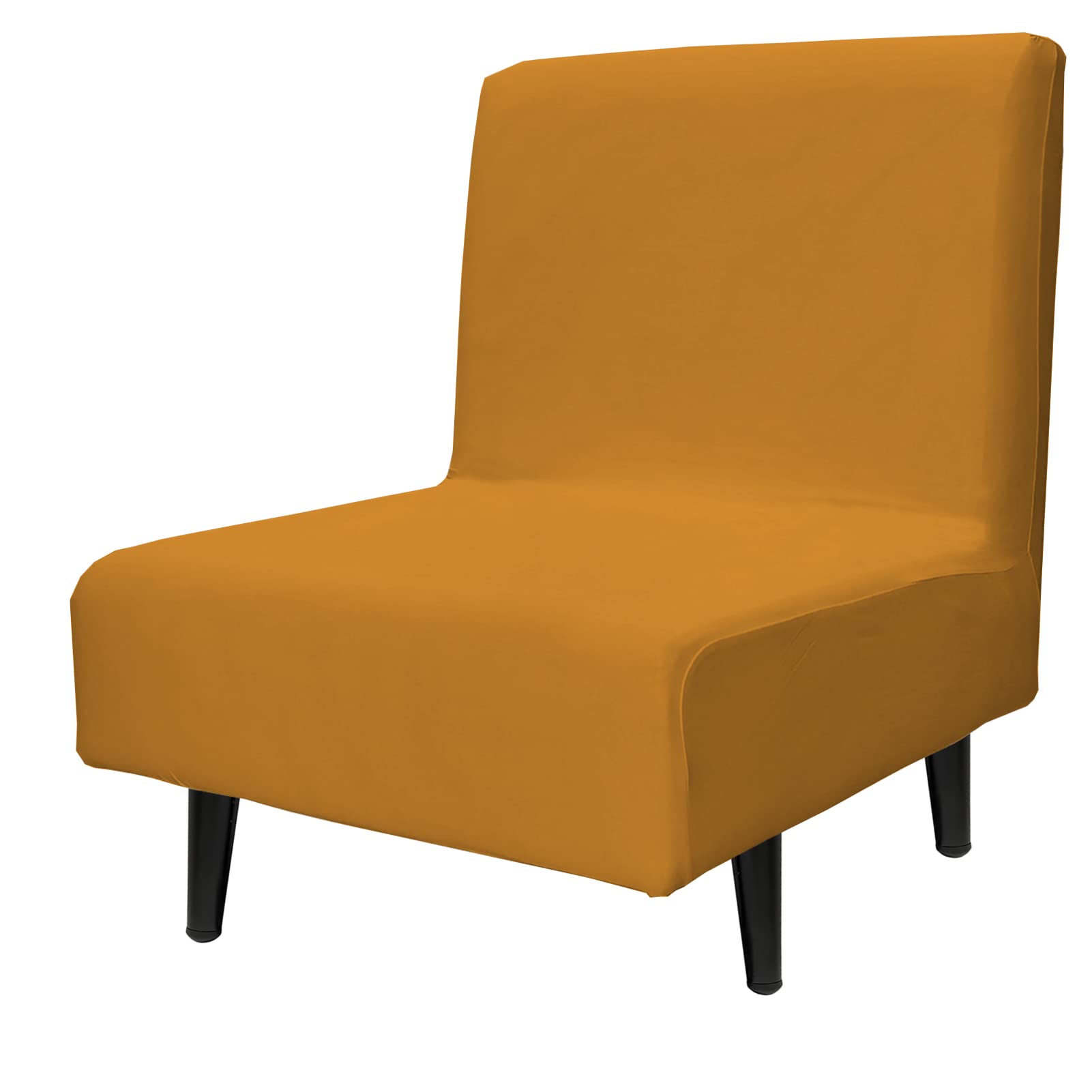 ZC MALL Stretch Spandex Armless Accent Chair Slipcover - Elastic Furniture Protector for Dining, Living Room & Office Chairs (Camel) | Perfect for Home Decor, Guest Seating & Reception Areas
