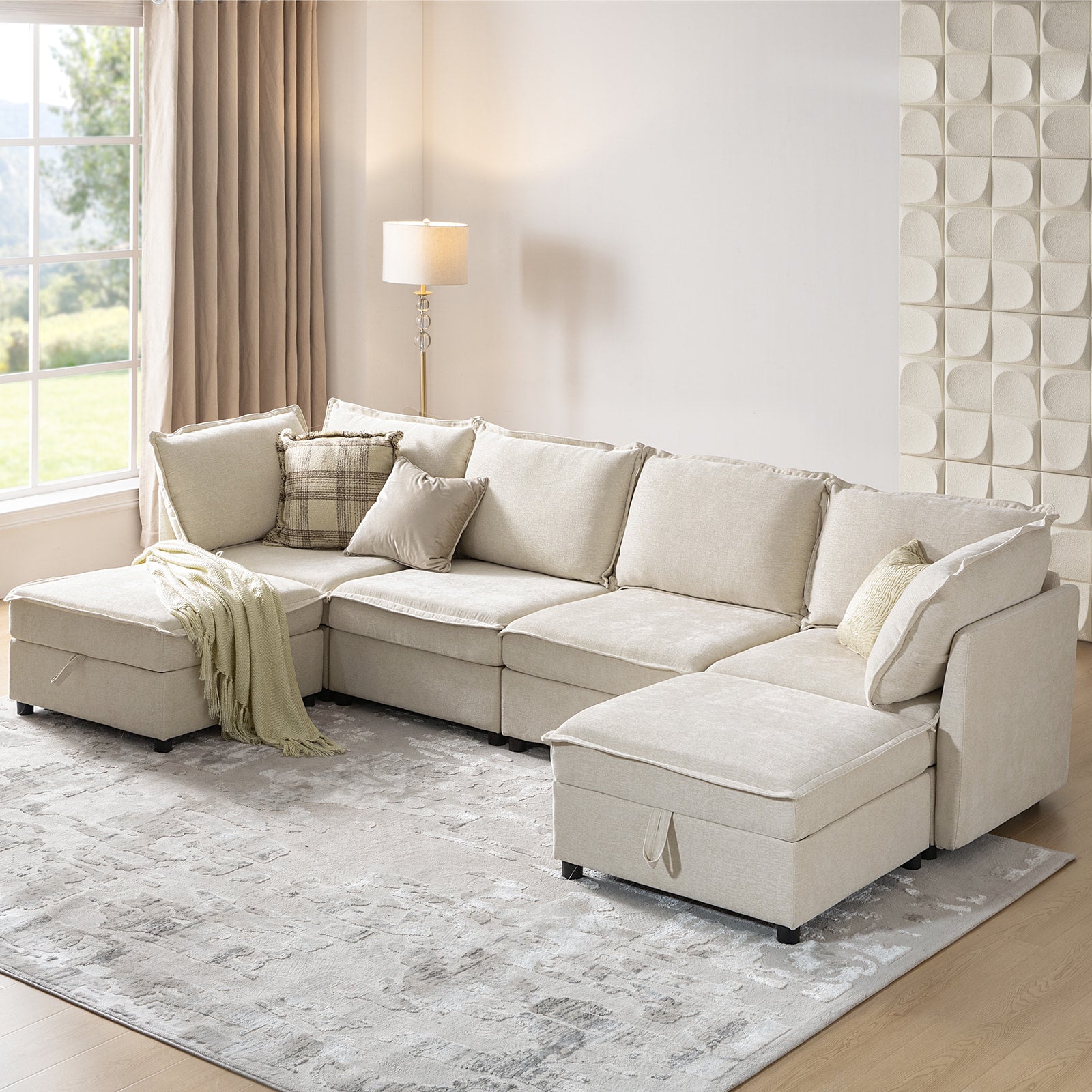 Harmetrix Oversized Soft Sectional Couch with Storage | Modern L-Shaped Sofa Bed with Hidden Compartment | Perfect for Living Room, Family Room & Small Spaces