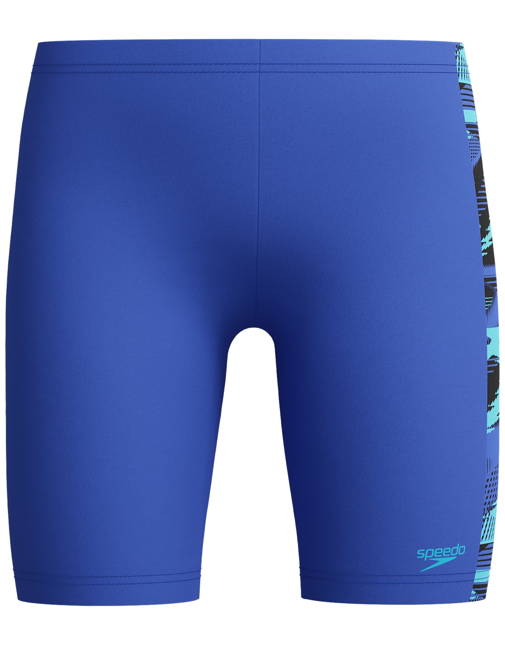 Boys Hyperboom Panel Swim Jammer - Quick-Dry Competitive Swim Trunks for Kids in Blue/Multi Color - Perfect for Swim Training, Beach & Pool Activities