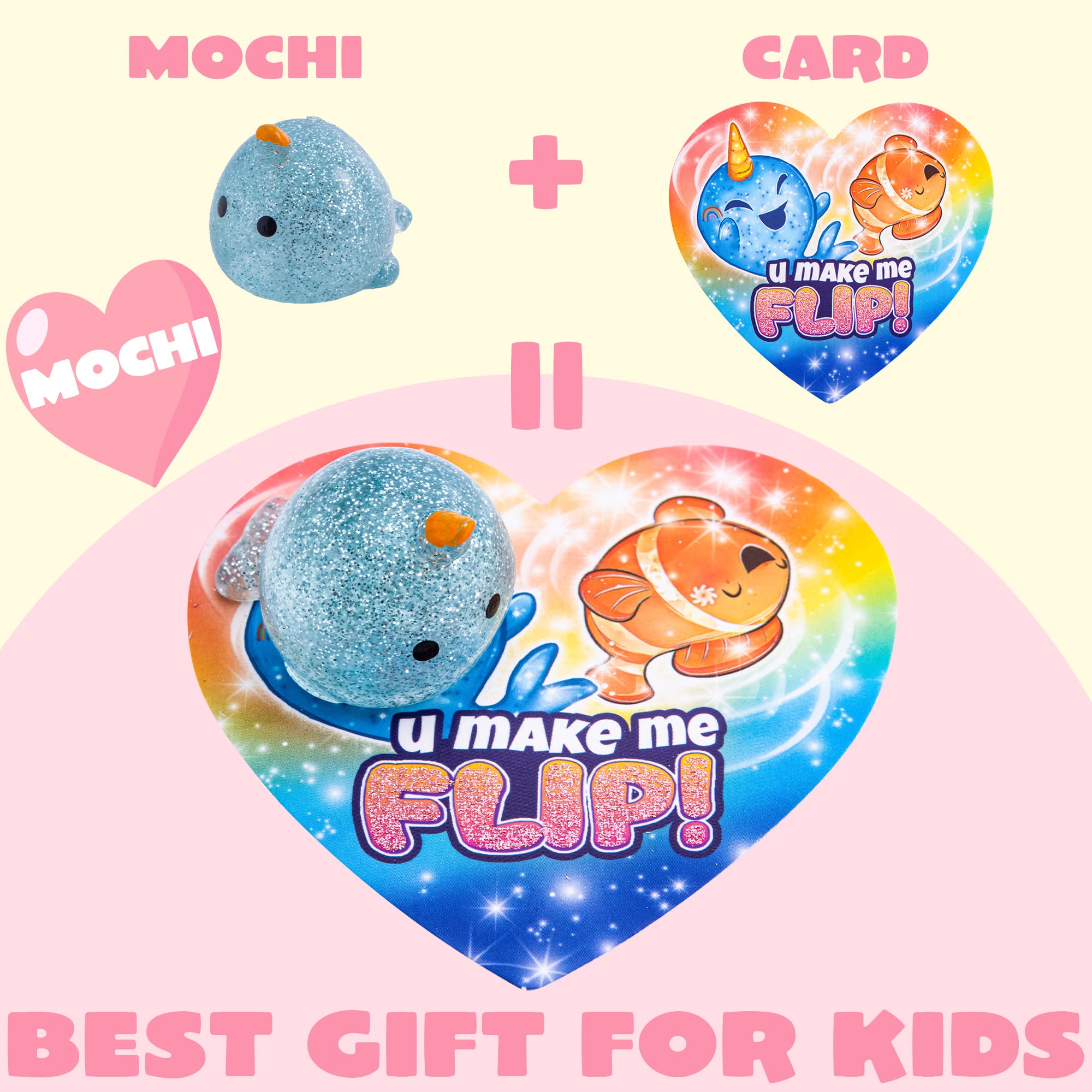 JOYIN 28 Pcs Glitter Mochi Squishy Toys - Cute Sea Animal Stress Relief Fidget Toys for Kids, Party Favors & Classroom Prizes | Sensory Play, Anxiety Relief & Fun Exchange Gifts