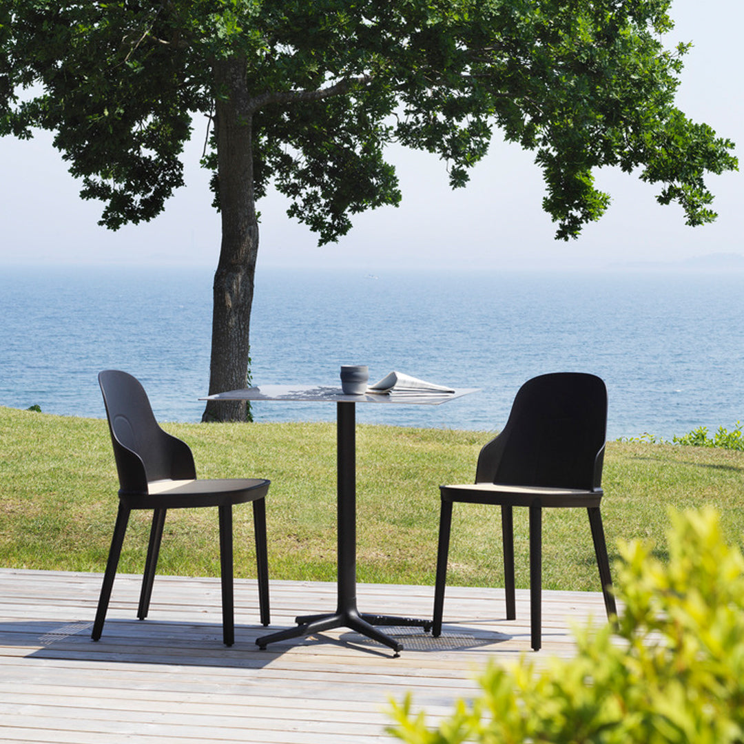 Allez Modern Dining Chair with Wicker Seat - Comfortable Rattan Accent Chair for Kitchen, Dining Room, or Patio