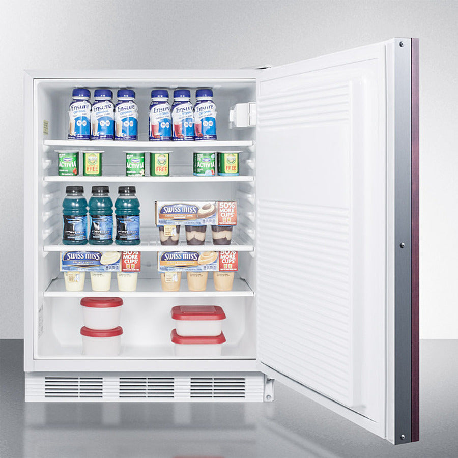 Accucold 24 Inch Wide Built-In All Refrigerator with Integrated Door Frame FF7WBIIF - Perfect for Modern Kitchens, Restaurants, and Commercial Spaces