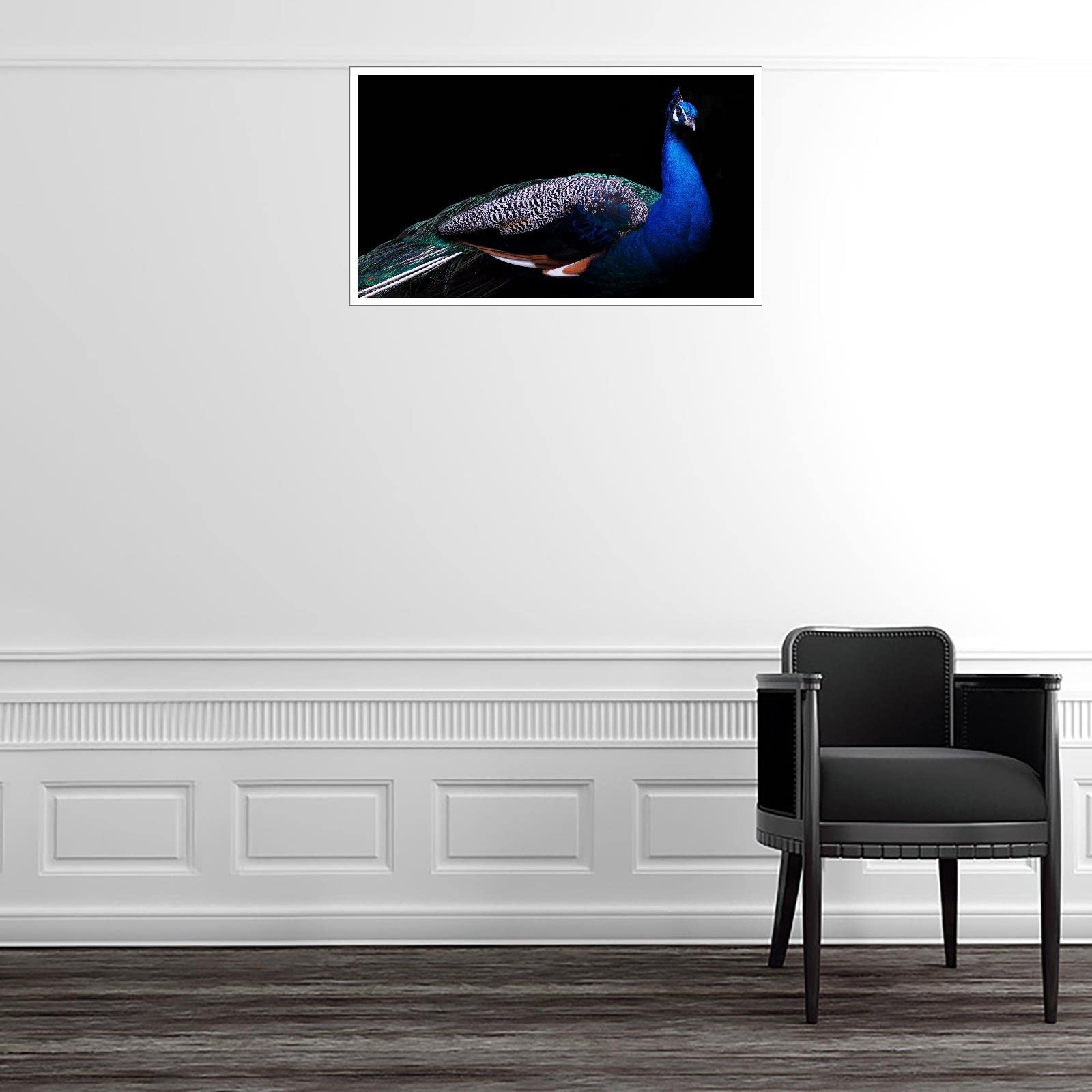 Peacock Canvas Wall Art - 42x24 Inch Unframed Animal Print Poster for Home & Office Decor | Perfect for Living Room, Bedroom, or Gift