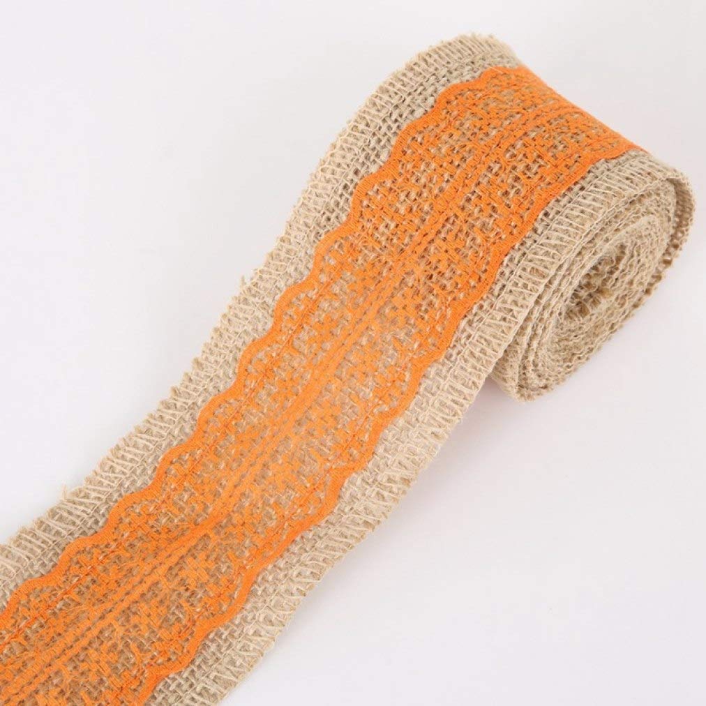6cm x 2M Linen Lace Ribbon Roll - Elegant DIY Twine Tape for Gift Wrapping, Wedding Decor, Birthday Party, Scrapbooking & Craft Projects (Natural White)