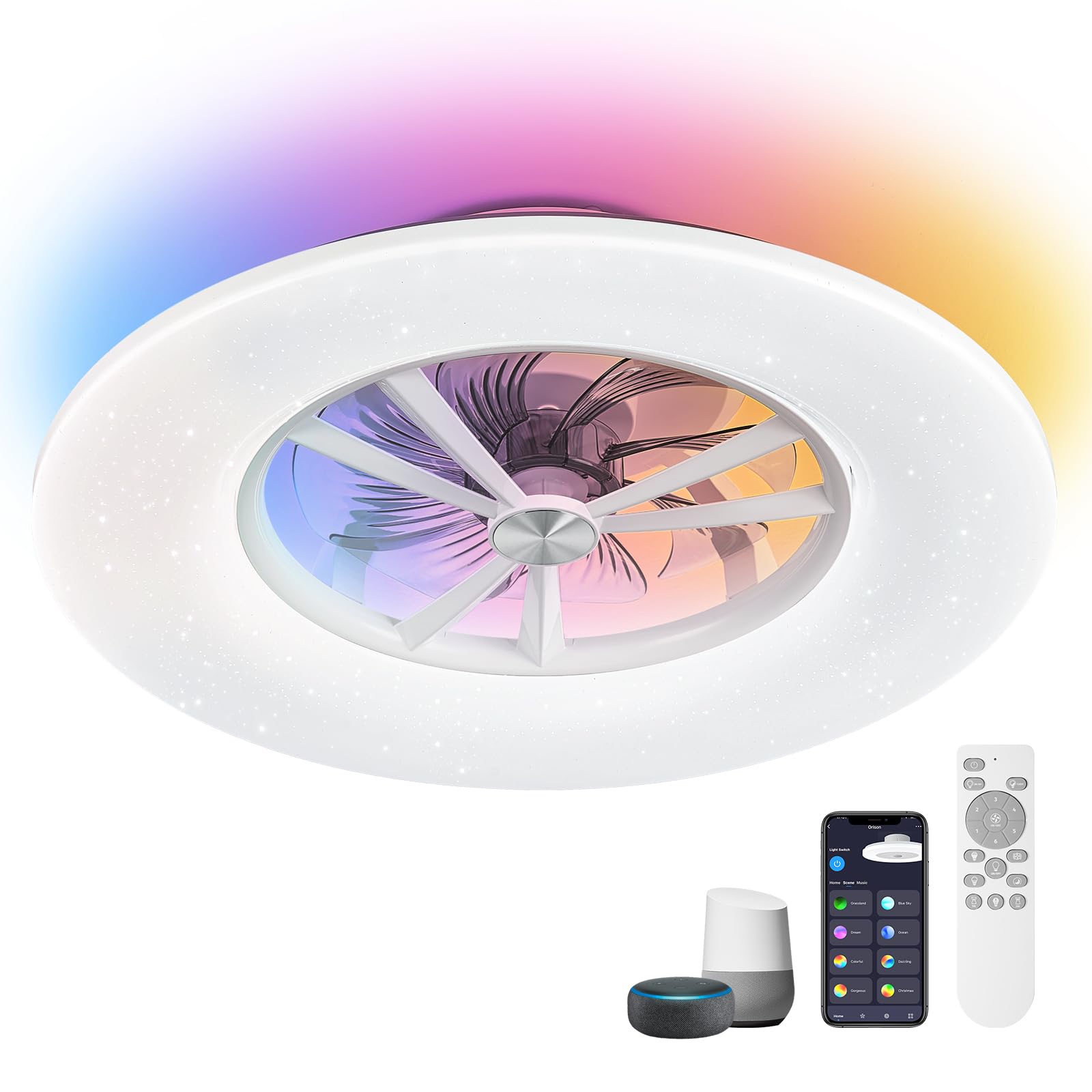 Smart Ceiling Fan with Lights - 24