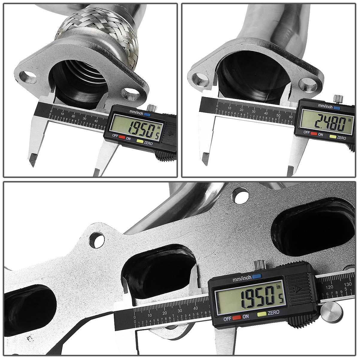 2007-2008 Hyundai Tiburon 2.7L V6 Performance Exhaust Header with O2 Sensor Bungs - Stainless Steel Upgrade for Better Engine Flow & Sound - Perfect for Racing & Car Modifications