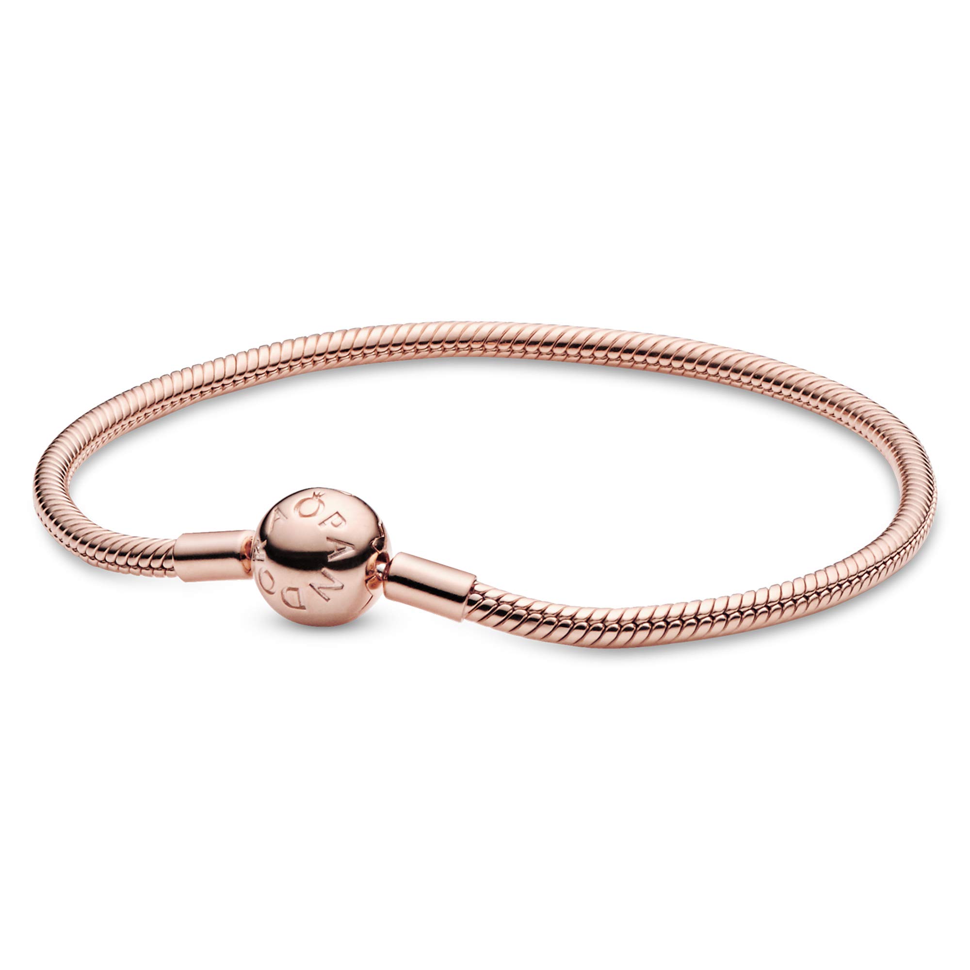 PANDORA Moments Snake Chain Bracelet for Women - Adjustable Sterling Silver Charm Bracelet with Gift Box - Perfect Birthday, Anniversary & Valentine's Day Gift for Her - Elegant Jewelry for Daily Wear & Special Occasions