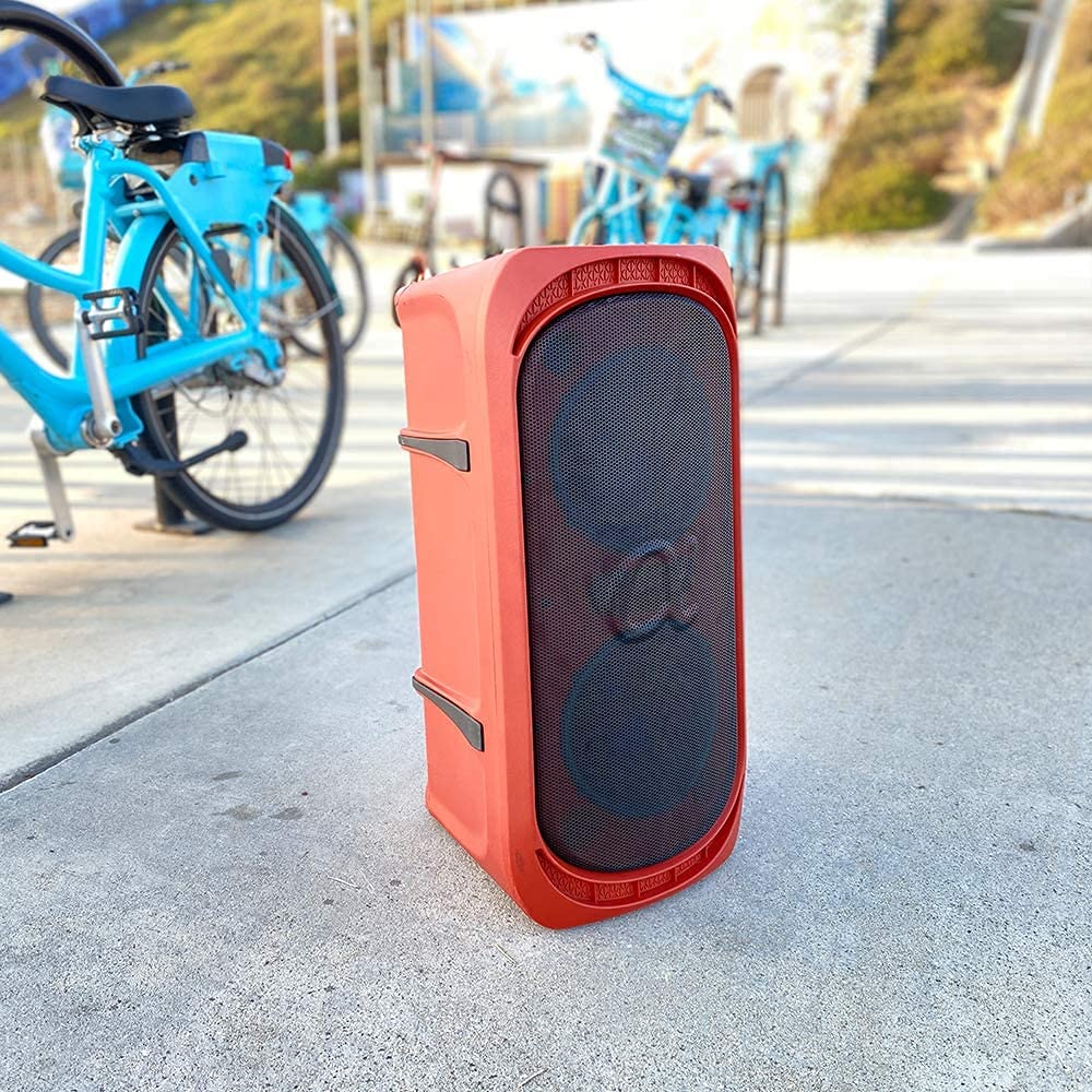 Alphasonik Reaktor One Portable Bluetooth Party Speaker - High Power Bass, Wireless Mic & Guitar Inputs, USB/AUX, App Control, 18H Battery - Perfect for Outdoor Events, Parties, Beach & Camping