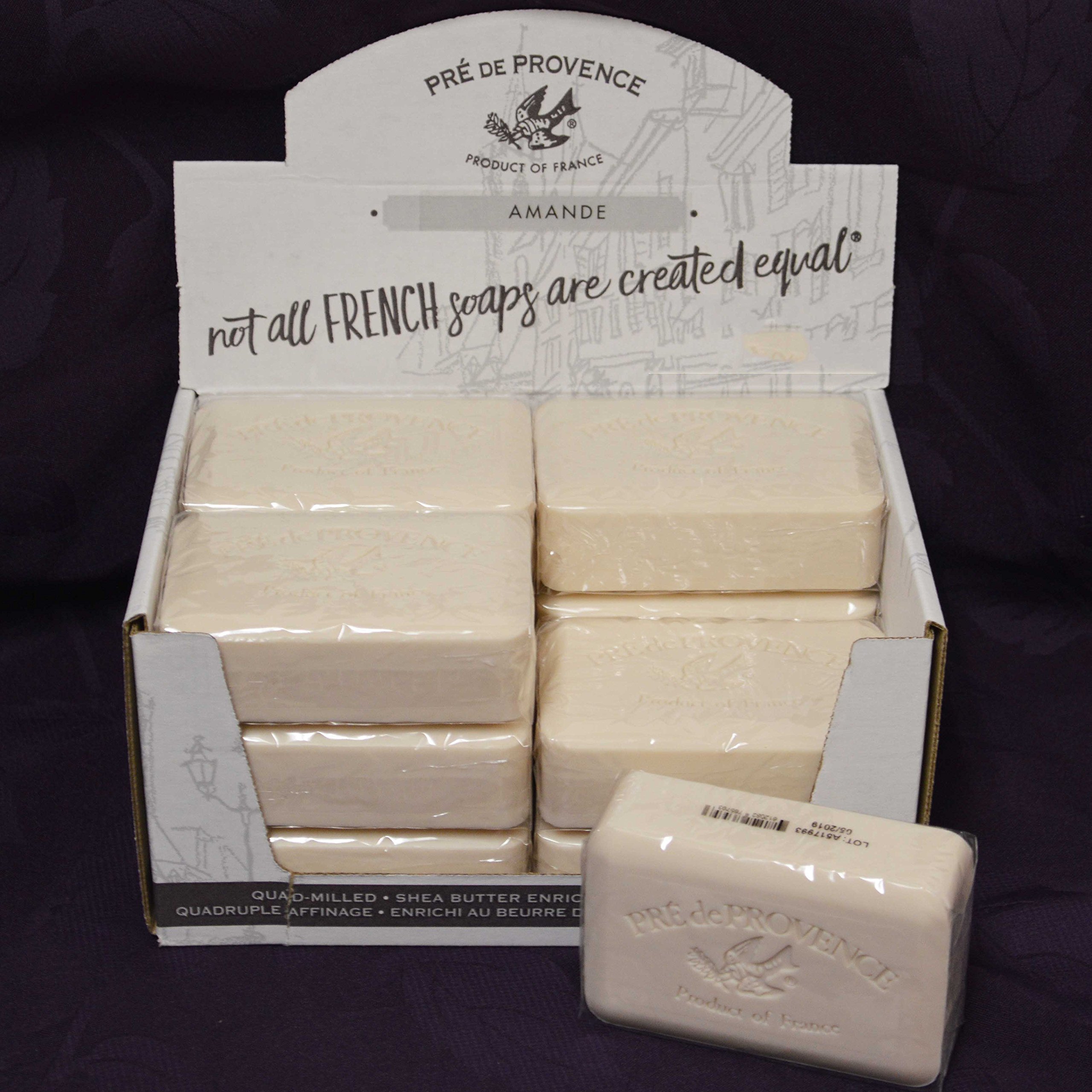 Pre de Provence Amande Almond Fragrance Shea Butter Soap Bars - Pack of 12 Extra Large 250g Bars - Perfect for Luxury Bathing, Spa Days & Gift Giving