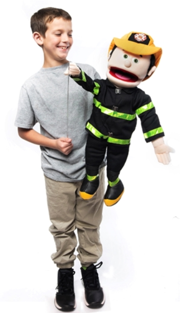Jesse the Fireman Large Hand Puppet - Interactive Educational Toy for Kids, Storytelling & Role Play - Perfect for Preschool Learning, Fire Safety Education & Imaginative Play