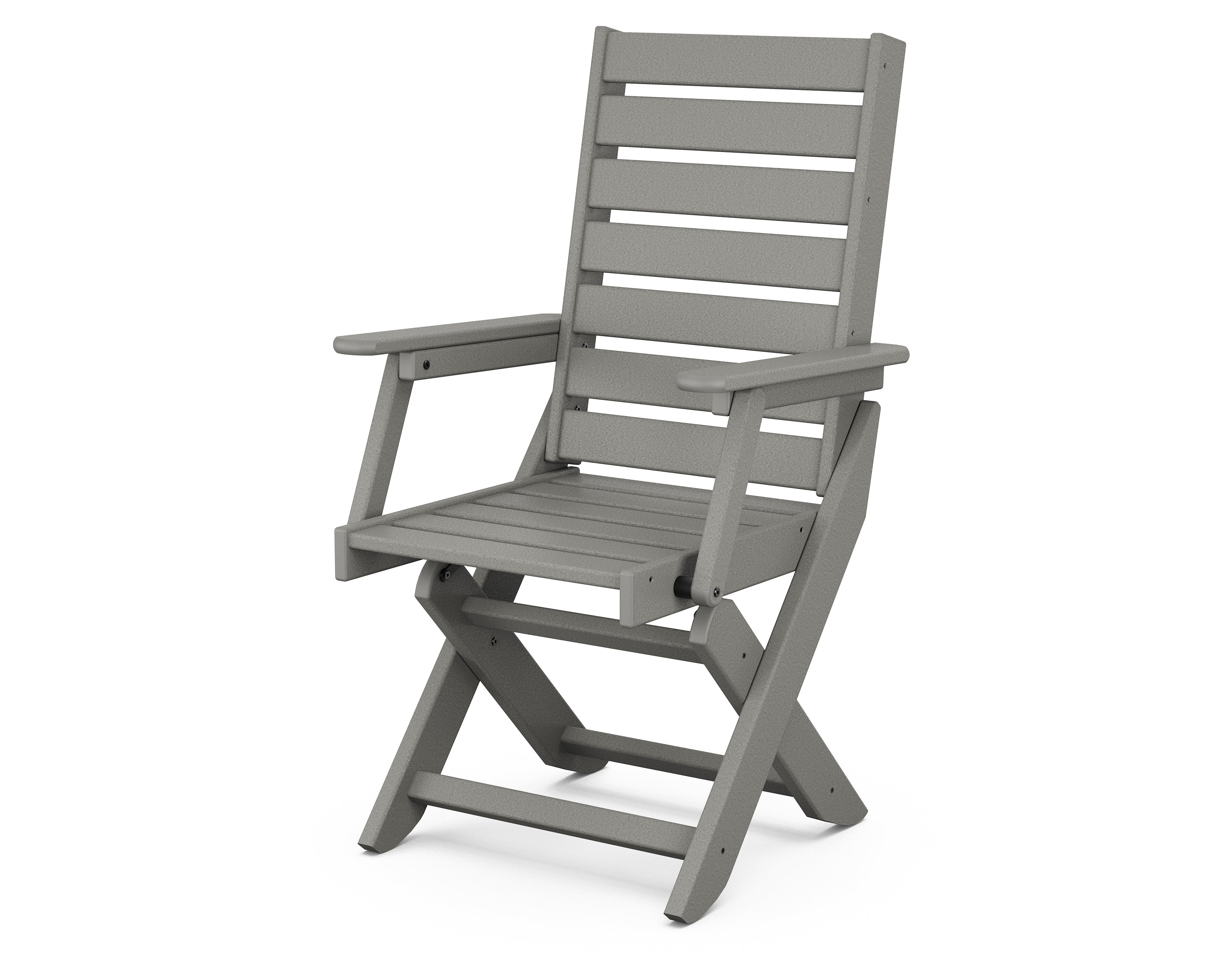 POLYWOOD Captain Folding Dining Chair - Outdoor Patio Furniture, Weather-Resistant Adirondack Style Chair for Deck, Poolside, Garden & Backyard Relaxation