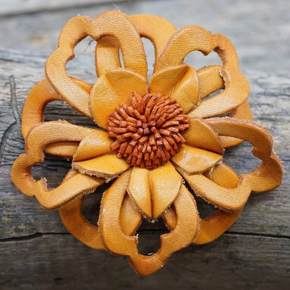 Orange Lotus Leather Flower - Handmade Faux Leather Floral Decor for Home, Wedding, and Party Decoration | Perfect for Centerpieces, Wall Art, and Gift Giving