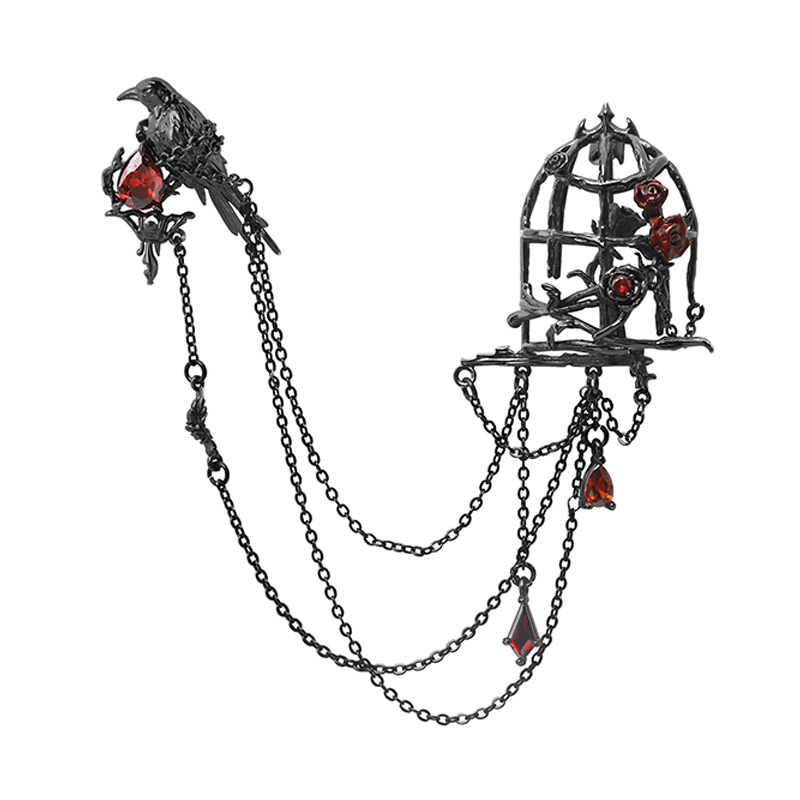 Gothic Luxury Birdcage Brooch Pin - Elegant Vintage Suit Accessory for Women | Perfect for Formal Events, Weddings & Gothic Fashion