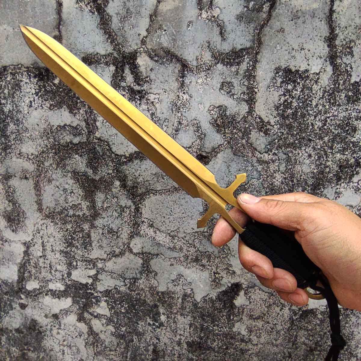 Premium Gold Titanium Fixed Blade Knife for Hunting, Camping & Fishing - Outdoor Survival, Bushcraft & Tactical Use