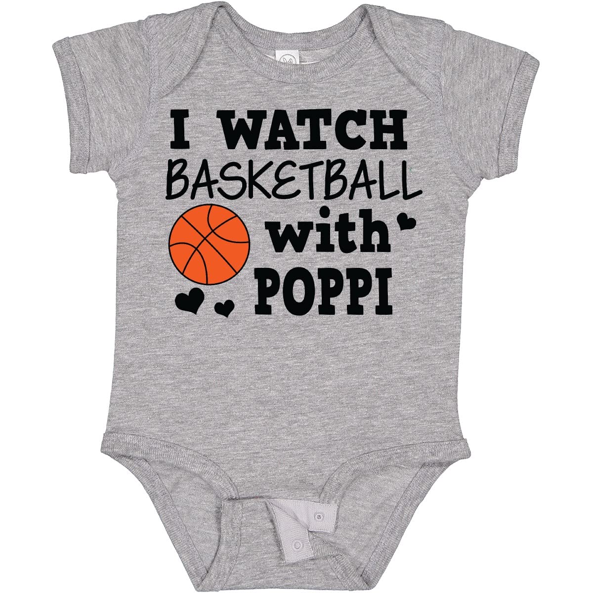 Inktastic I Watch Basketball with Poppi Baby Bodysuit - Cute Unisex Infant Onesie for Basketball Fans, Game Day Outfits & Family Matching