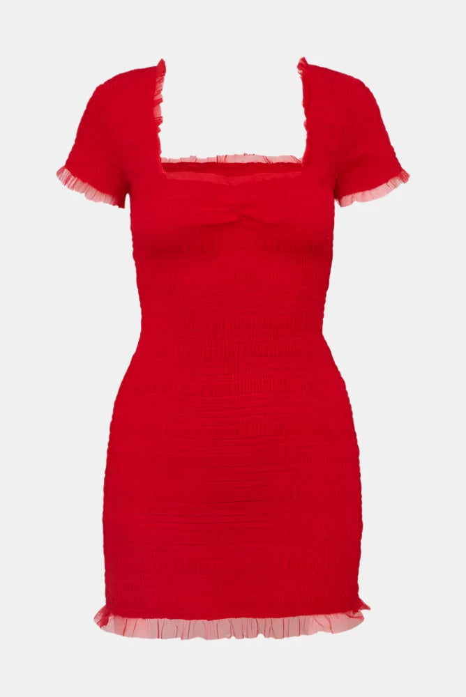 Elegant Crimson Red Esca Dress for Women - Perfect for Parties, Weddings & Special Occasions