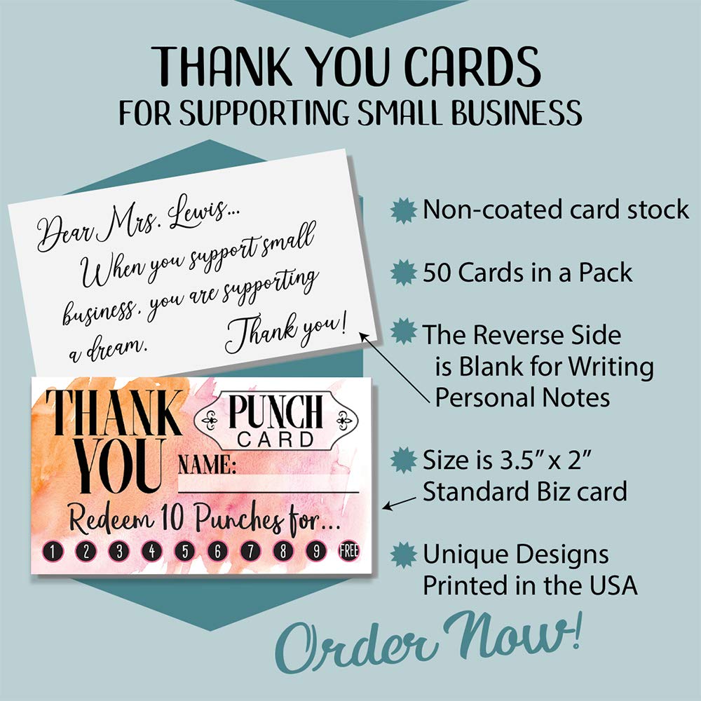 Business Thank You Cards - 50 Pack Minimalist Blank Note Cards (3.5