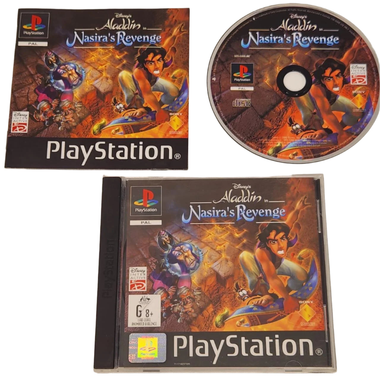 Disney’s Aladdin in Nasira’s Revenge PS1 Game - Complete with Manual (PAL Version) | Classic PlayStation 1 Action-Adventure Game for Retro Gaming Enthusiasts | Perfect for Collectors and Disney Fans