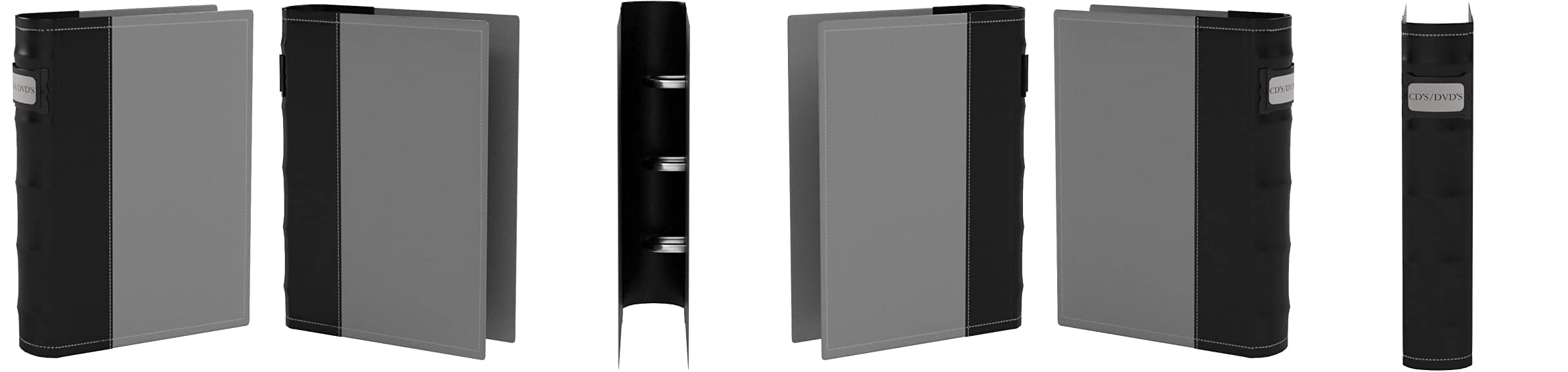 DVD Storage Binder 6-Pack - Holds 288 DVDs, CDs & Blu-Rays - Acid-Free Sheets Protect Cover Art - Classic Gray - Perfect for Home Media Organization & Travel