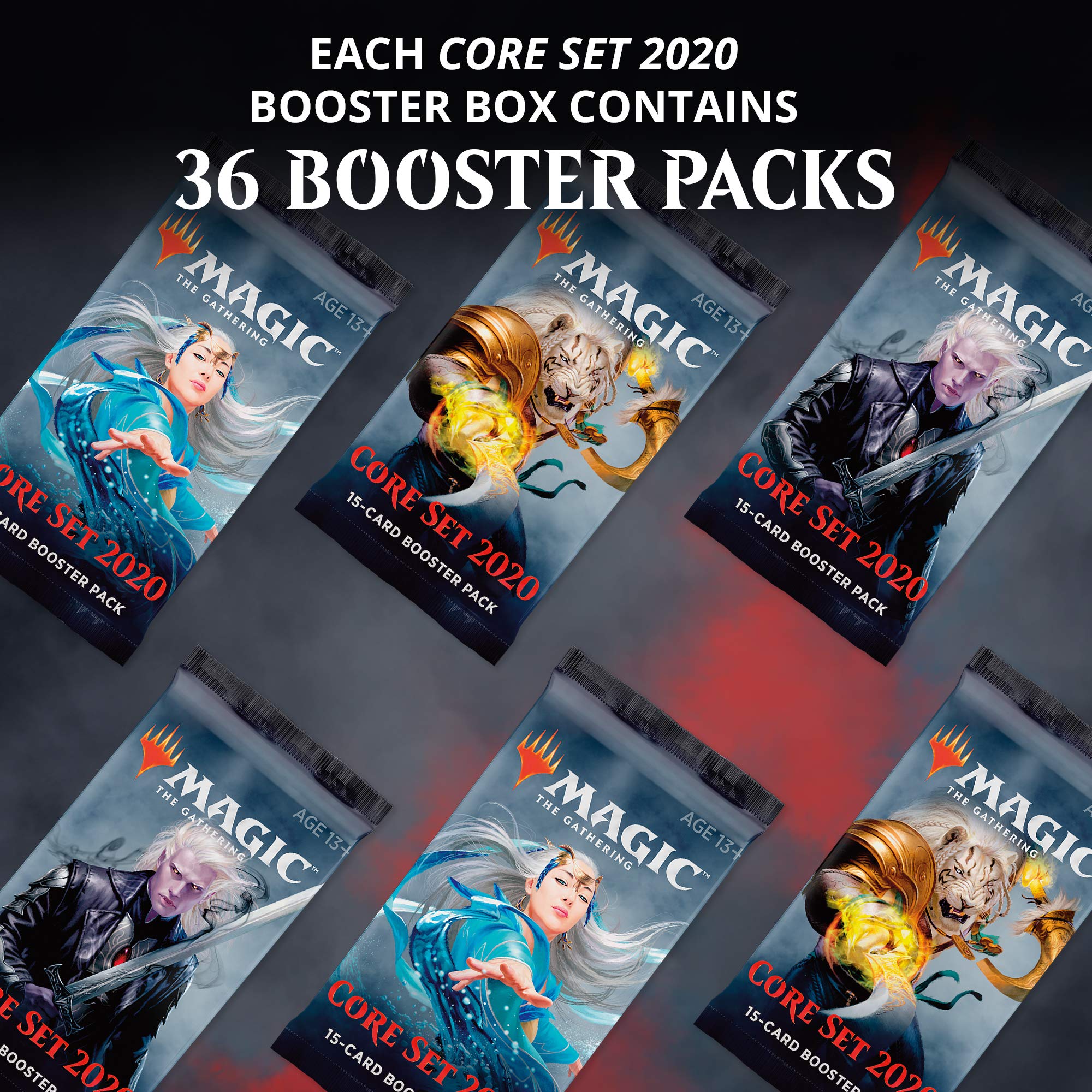 Magic: The Gathering Core Set 2020 (M20) Booster Box - 36 Booster Packs (540 Cards) | Factory Sealed MTG Cards for Collectors, Deck Building & Game Night | Trading Card Game Accessories